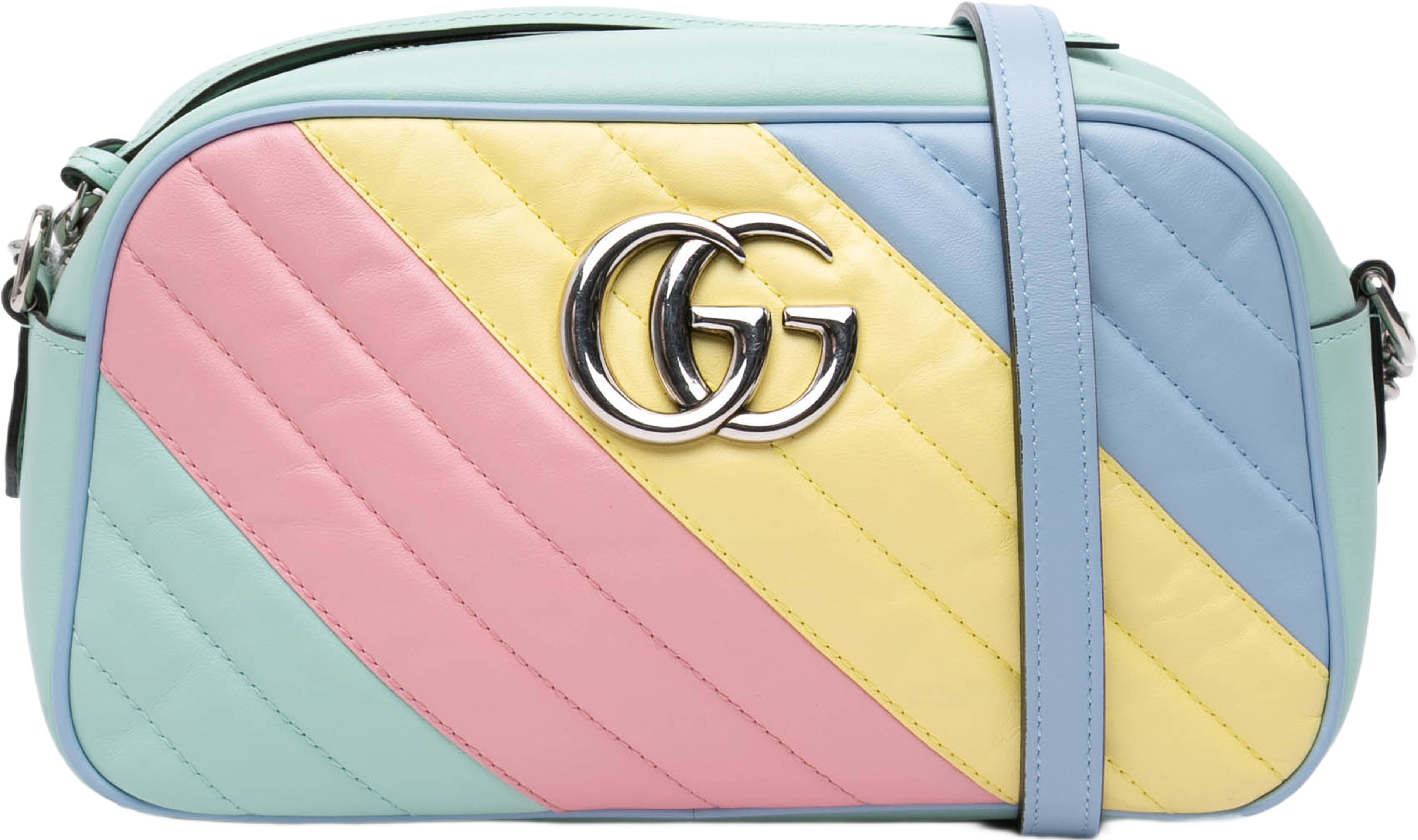 Gucci Small Gg Marmont Diagonal Matelasse Leather Crossbody
