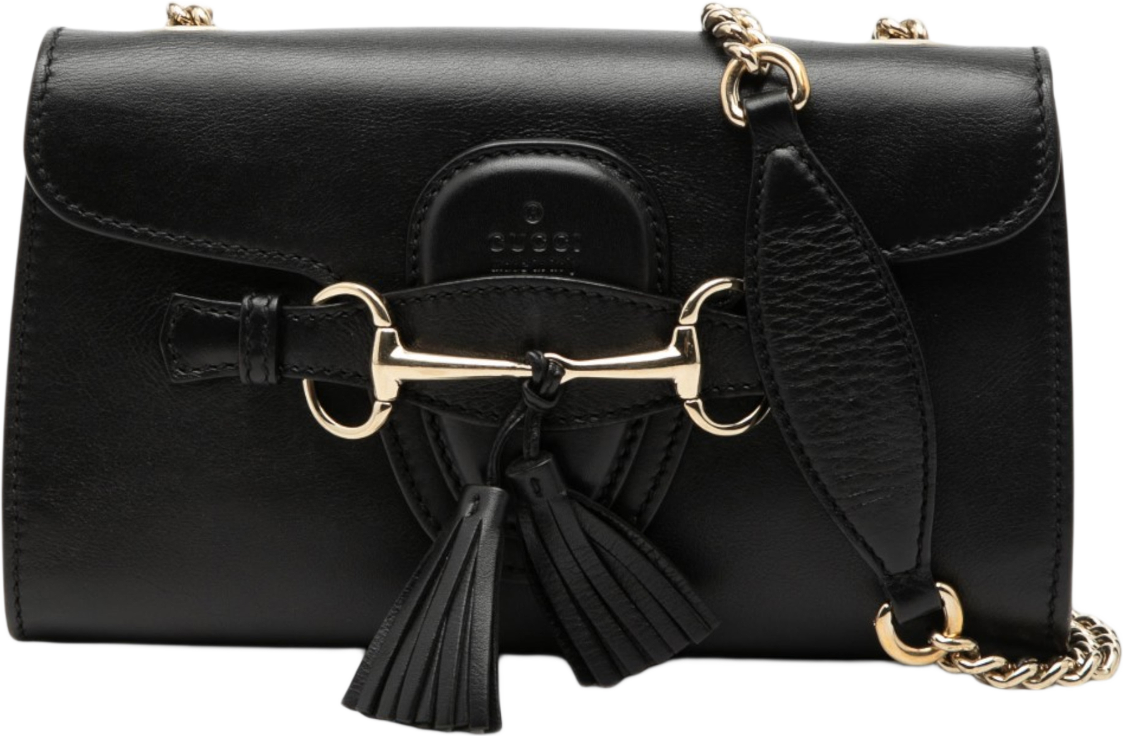 Gucci Small Leather Emily Shoulder Bag, från Luxclusif, i färgen black. Klicka för att öppna bilden i stort format