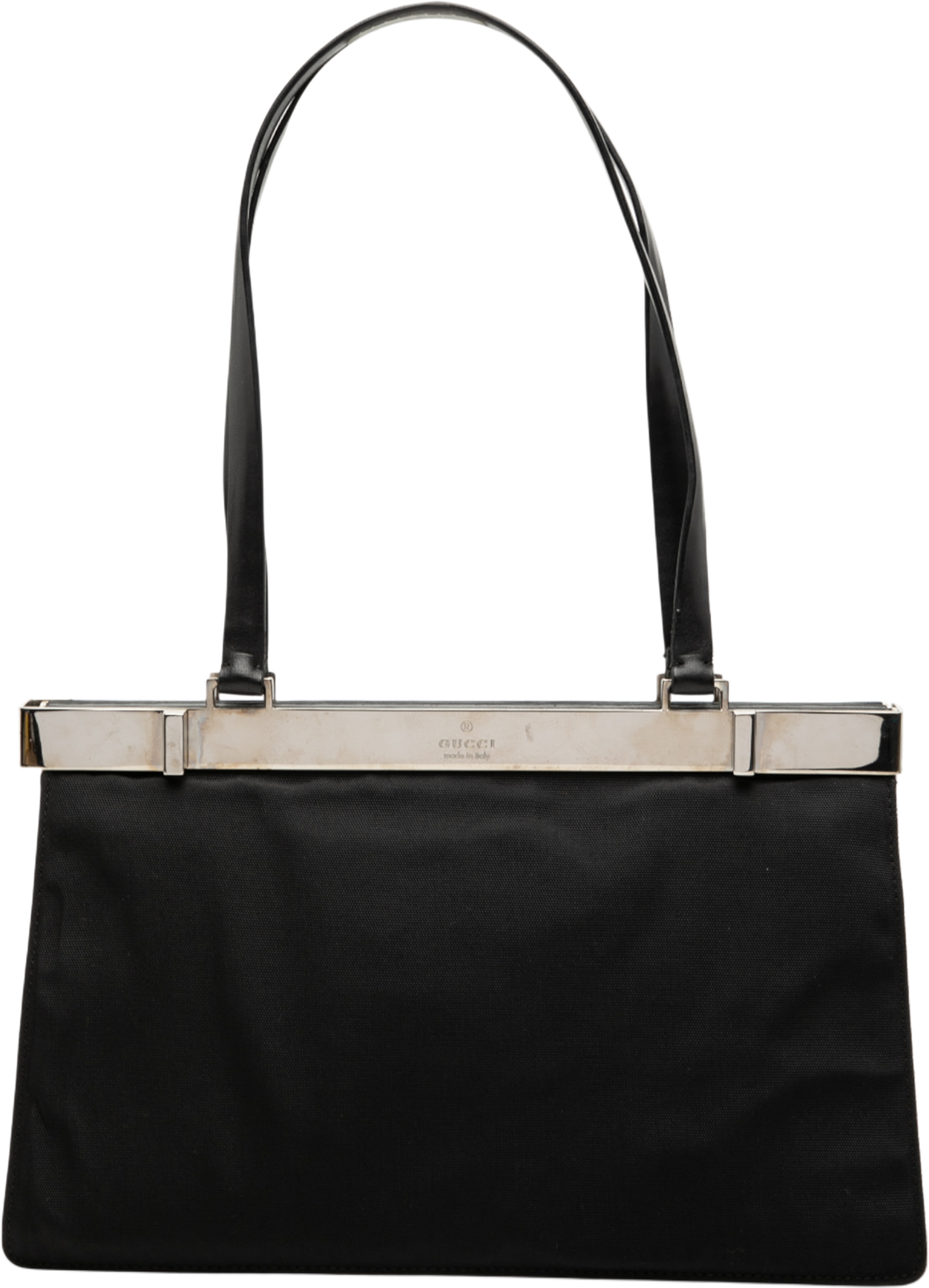 Gucci Nylon Frame Shoulder Bag, från Luxclusif, i färgen black. Klicka för att öppna bilden i stort format