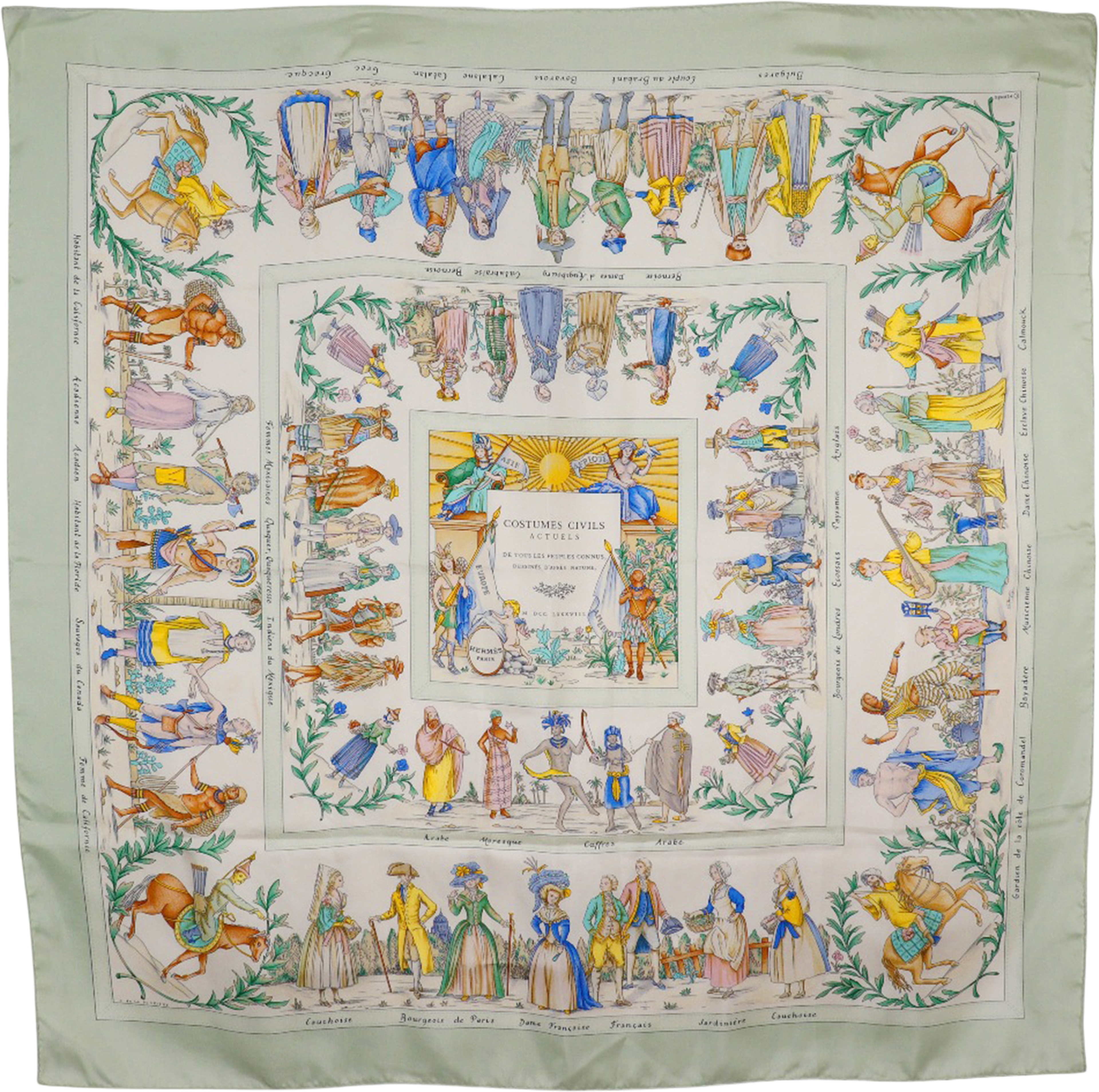 Hermès Costumes Civils Actuels Silk Scarf 90, från Luxclusif, i färgen white. Klicka för att öppna bilden i stort format