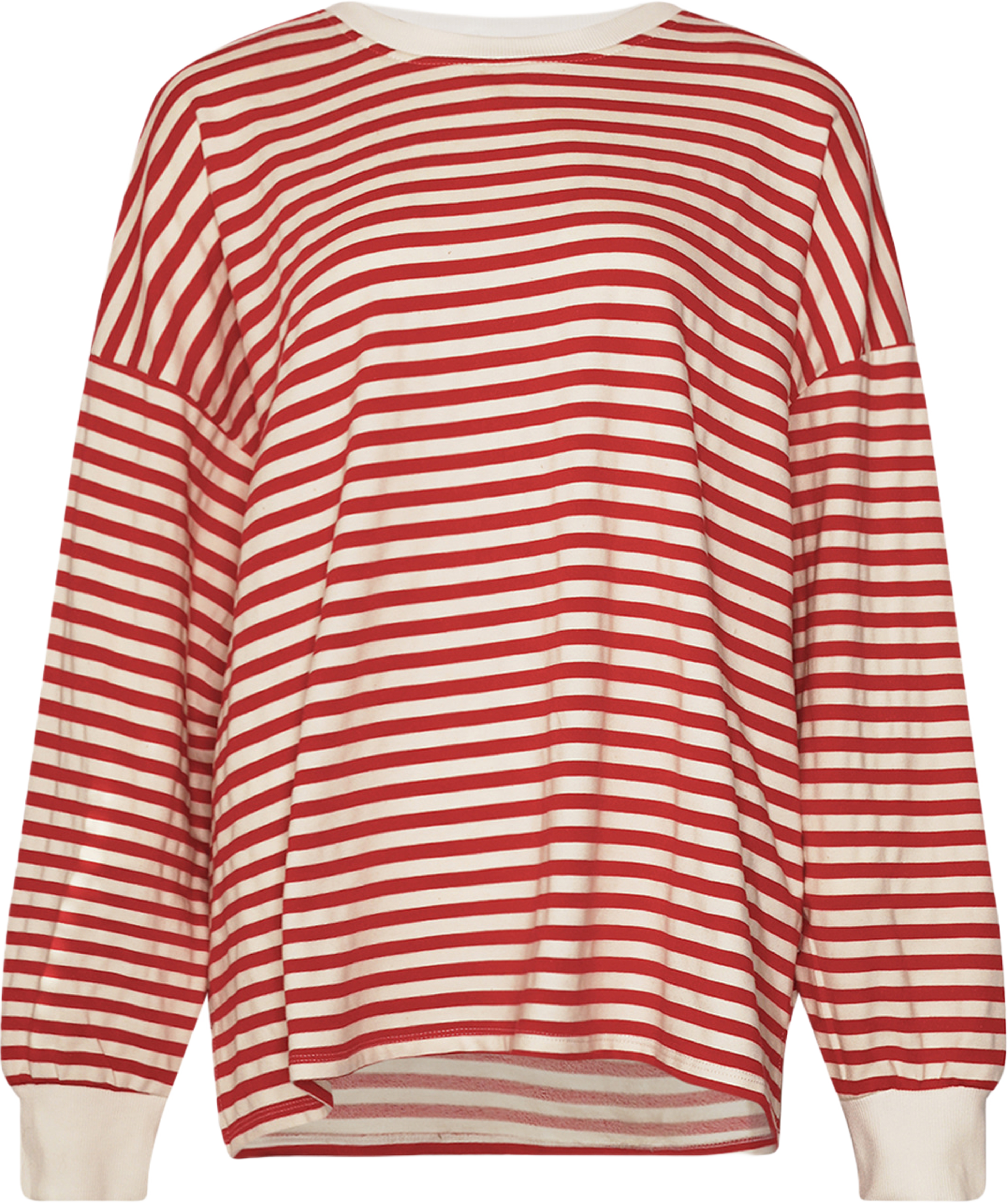 Inga, Oversize Blouse - Red/white Stripes