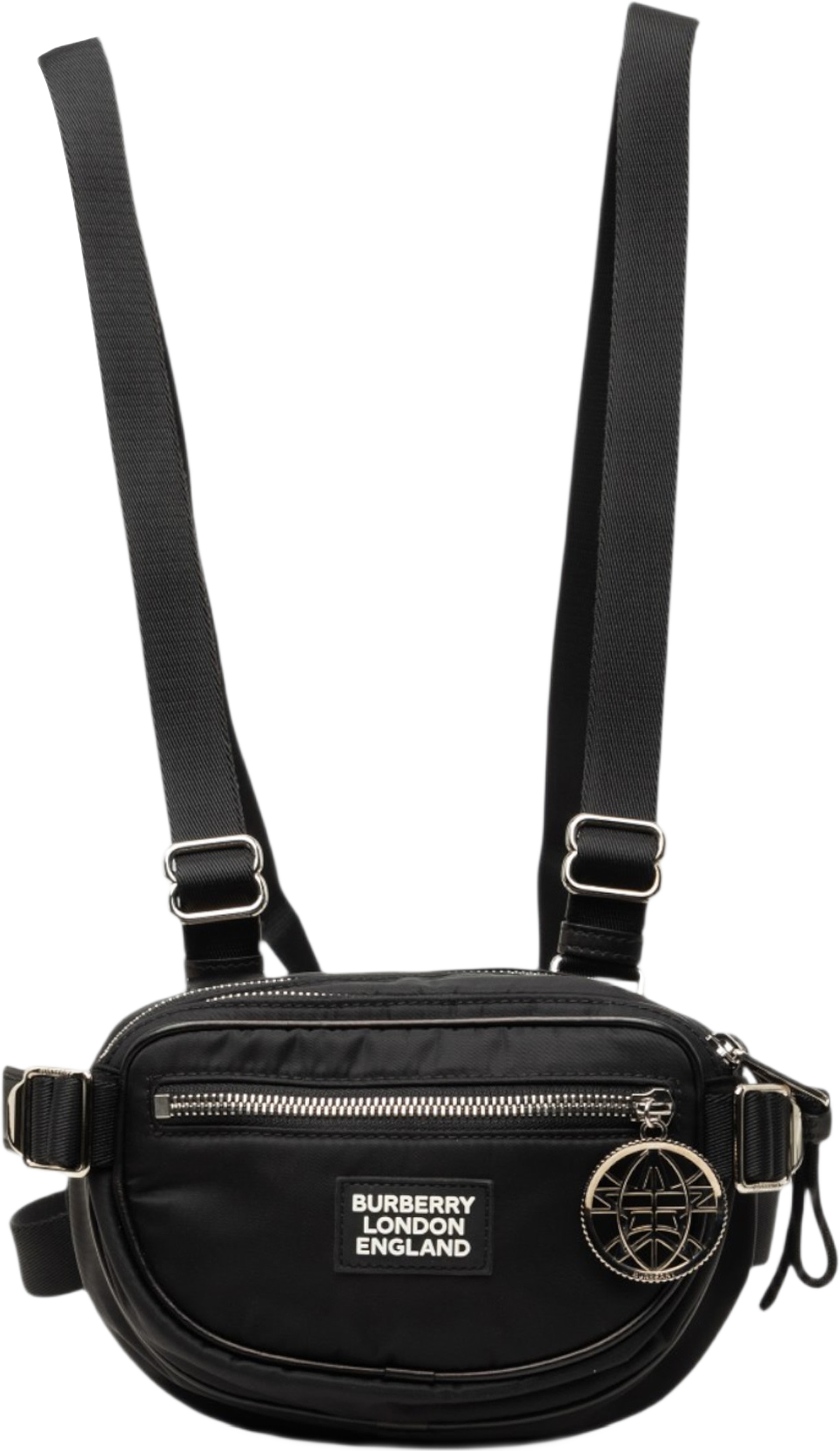 Burberry Econyl Nylon Logo Cannon Belt Bag, från Luxclusif, i färgen svart. Klicka för att öppna bilden i stort format