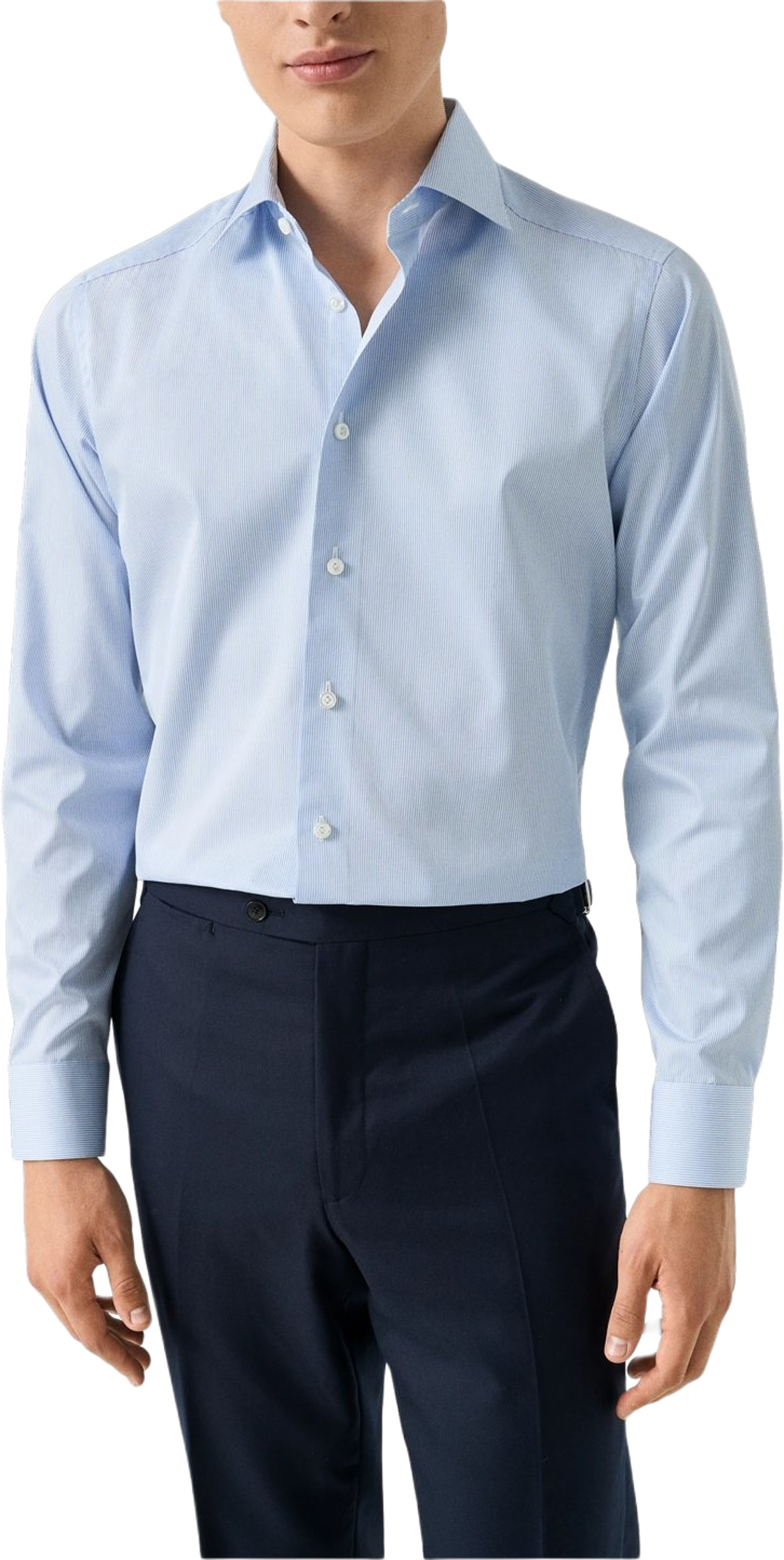 Randig Poplinskjorta I Supima 120 Slim Fit