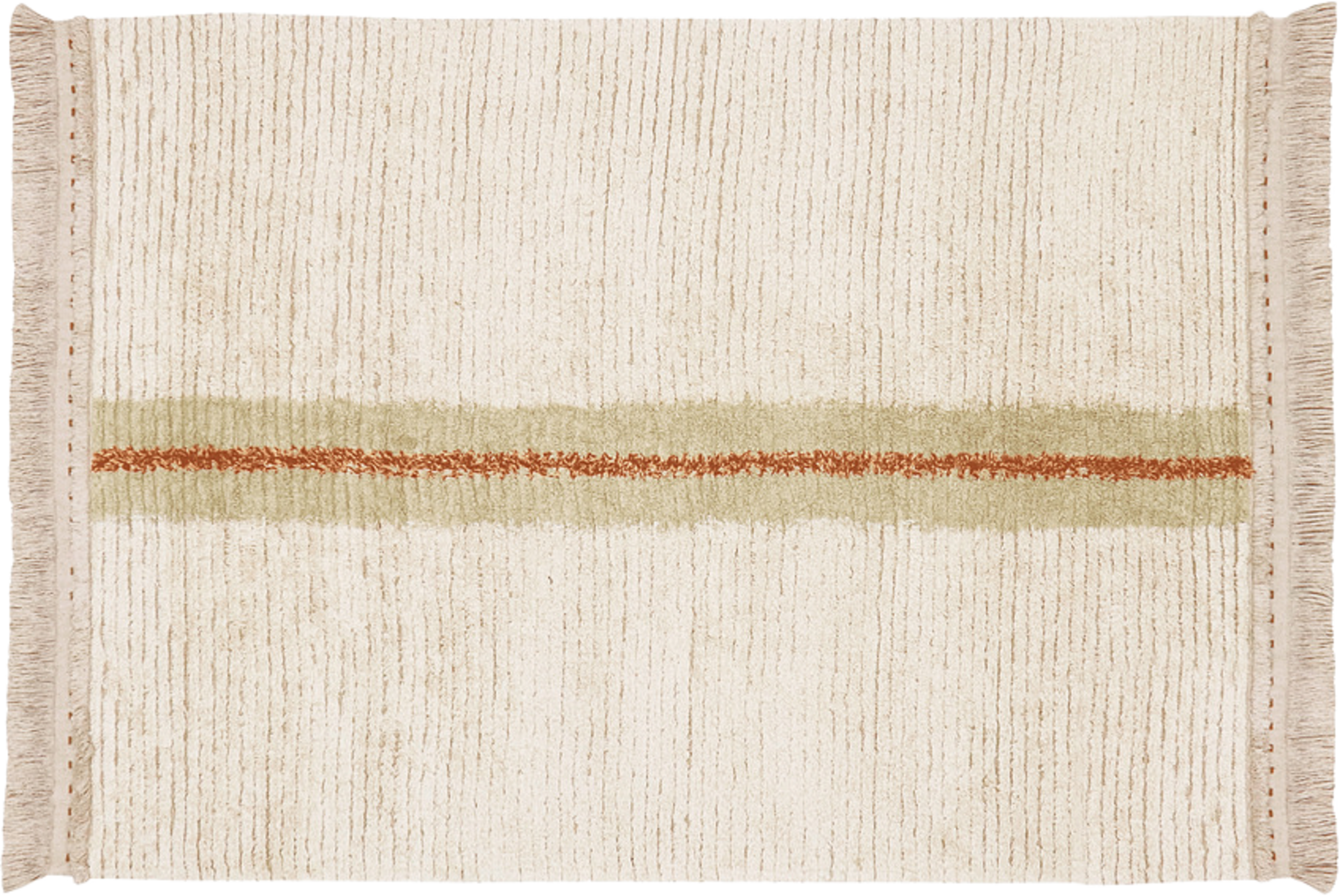 Vändbar Tvättbar Matta Duetto, från LORENA CANALS, i färgen olive, natural, terracotta, sage. Klicka för att öppna bilden i stort format