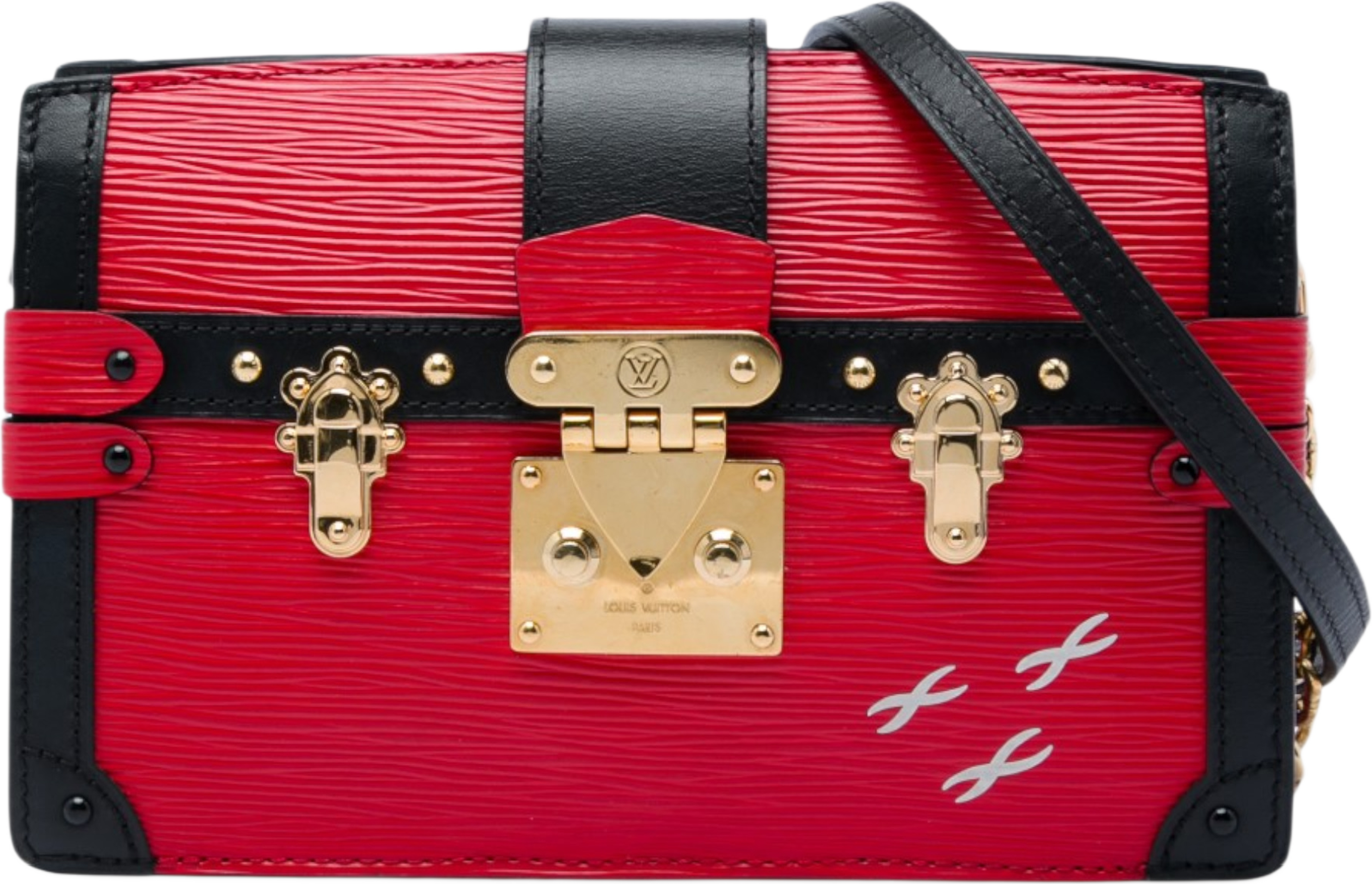 Louis Vuitton Epi Trunk Clutch, från Luxclusif, i färgen röd. Klicka för att öppna bilden i stort format