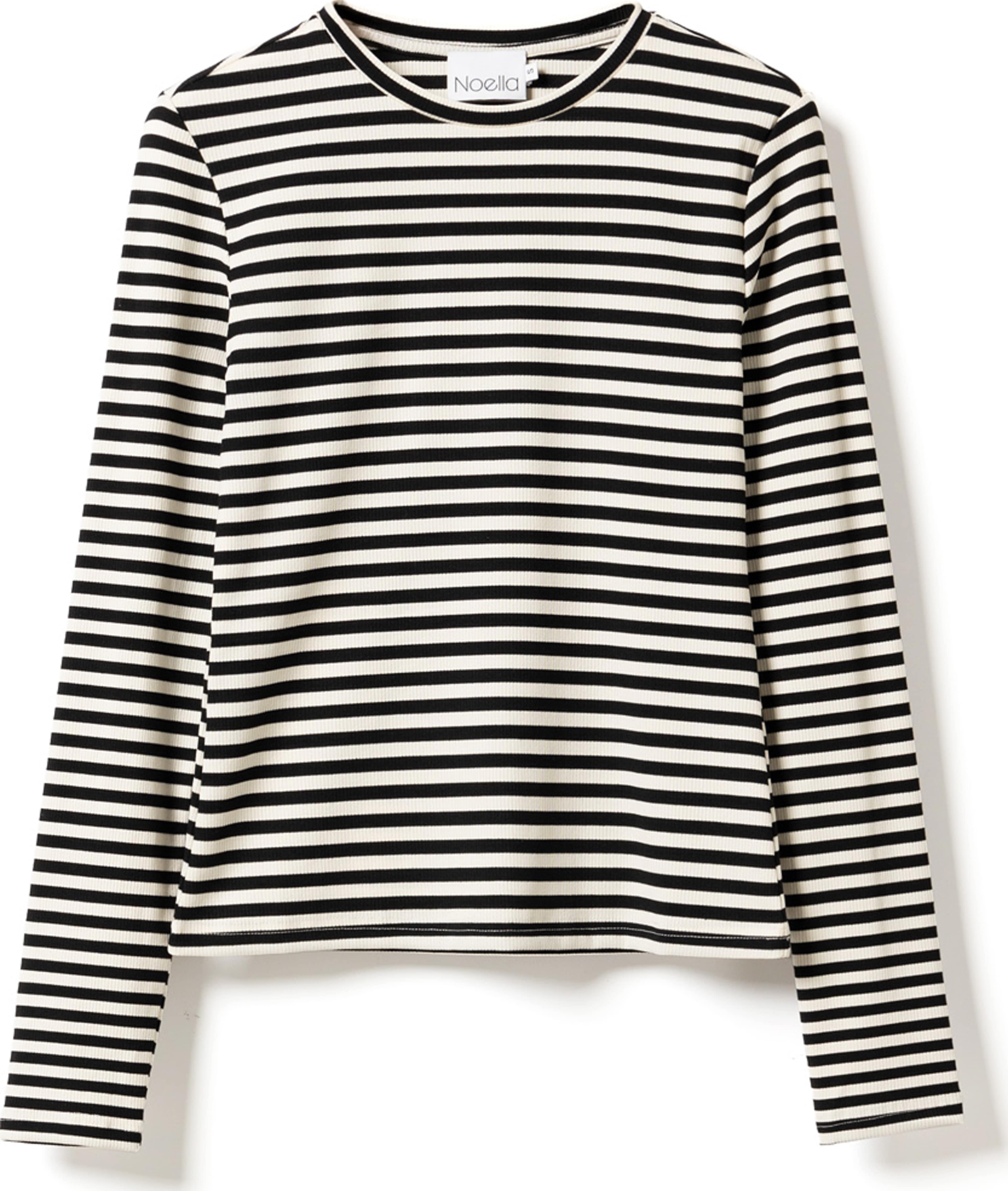 Luana Top - Ivory Black Stripe, från Noella, i färgen ivory black stripe. Klicka för att öppna bilden i stort format