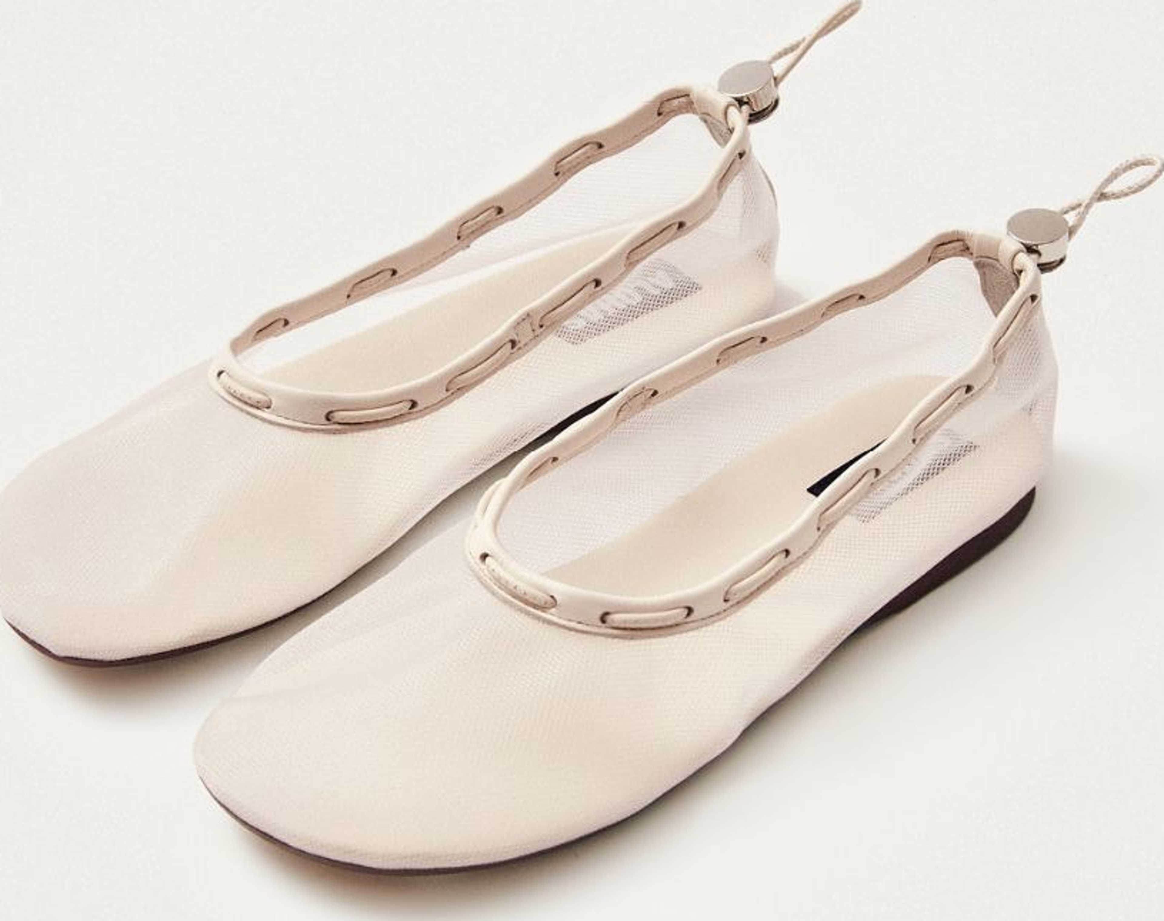 Gill Mesh White Ballet Flats