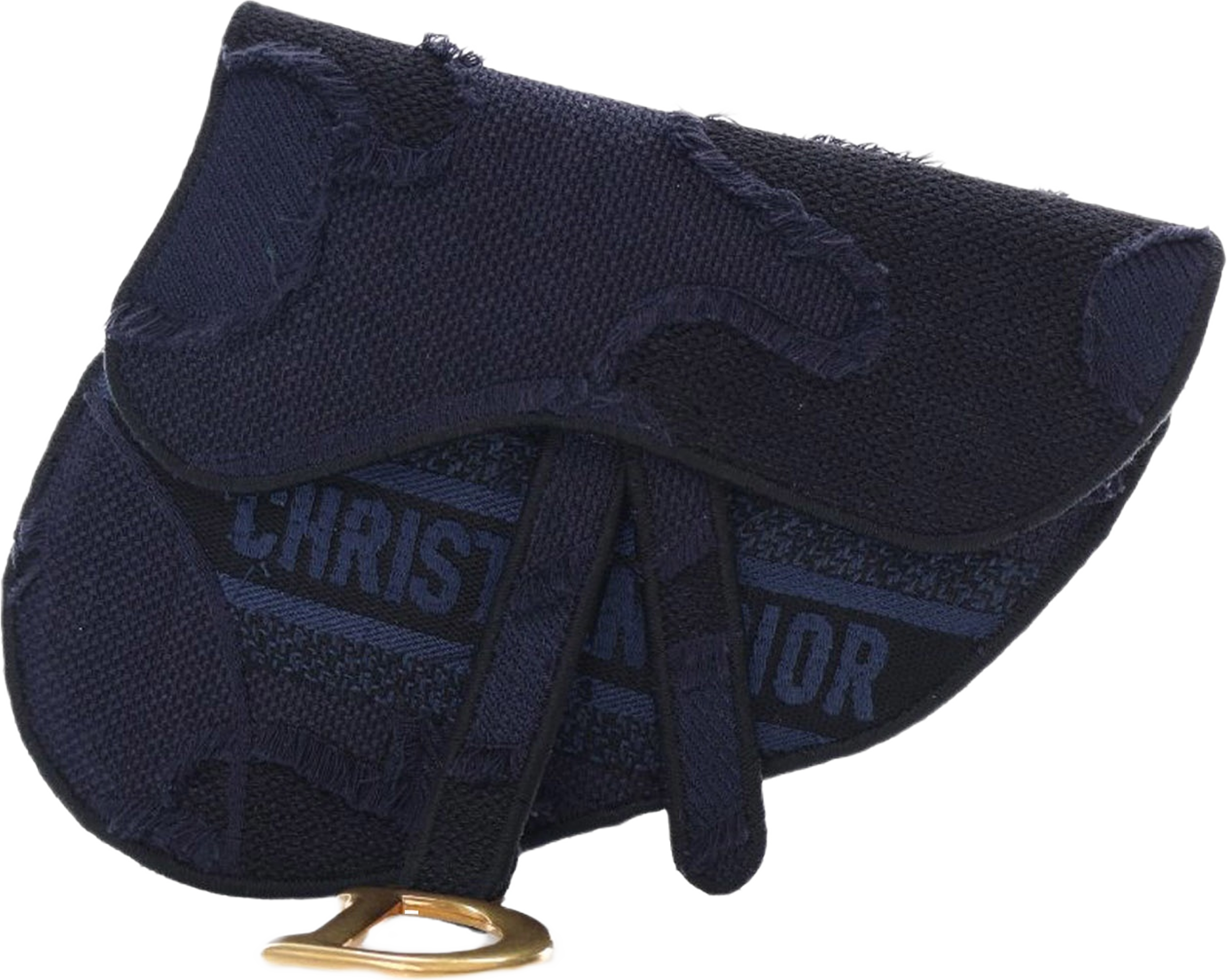 Dior Canvas Embroidered Camouflage Saddle Belt Bag