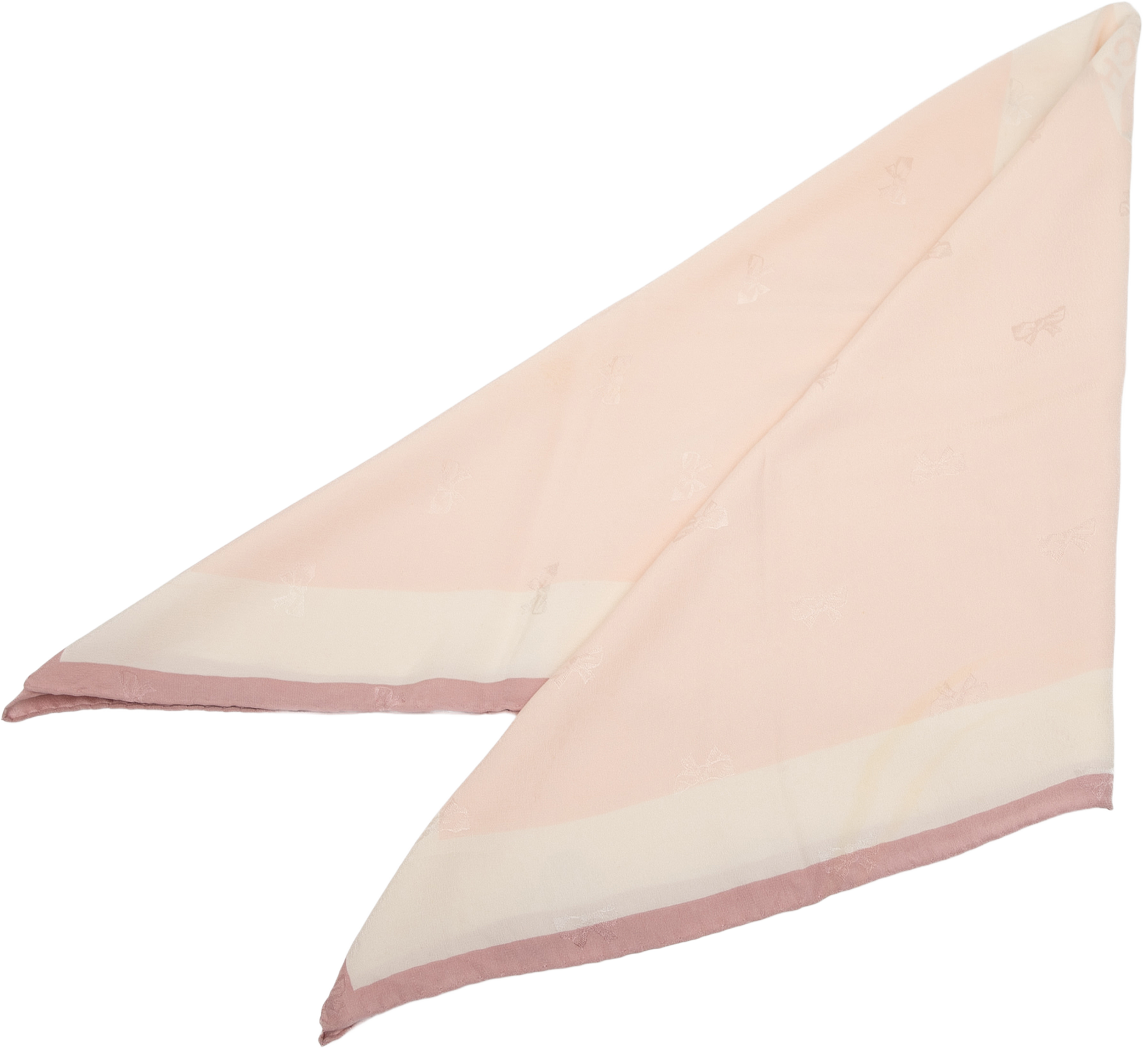 Chanel Logo Ribbon Print Silk Scarf, från Luxclusif, i färgen light pink. Klicka för att öppna bilden i stort format