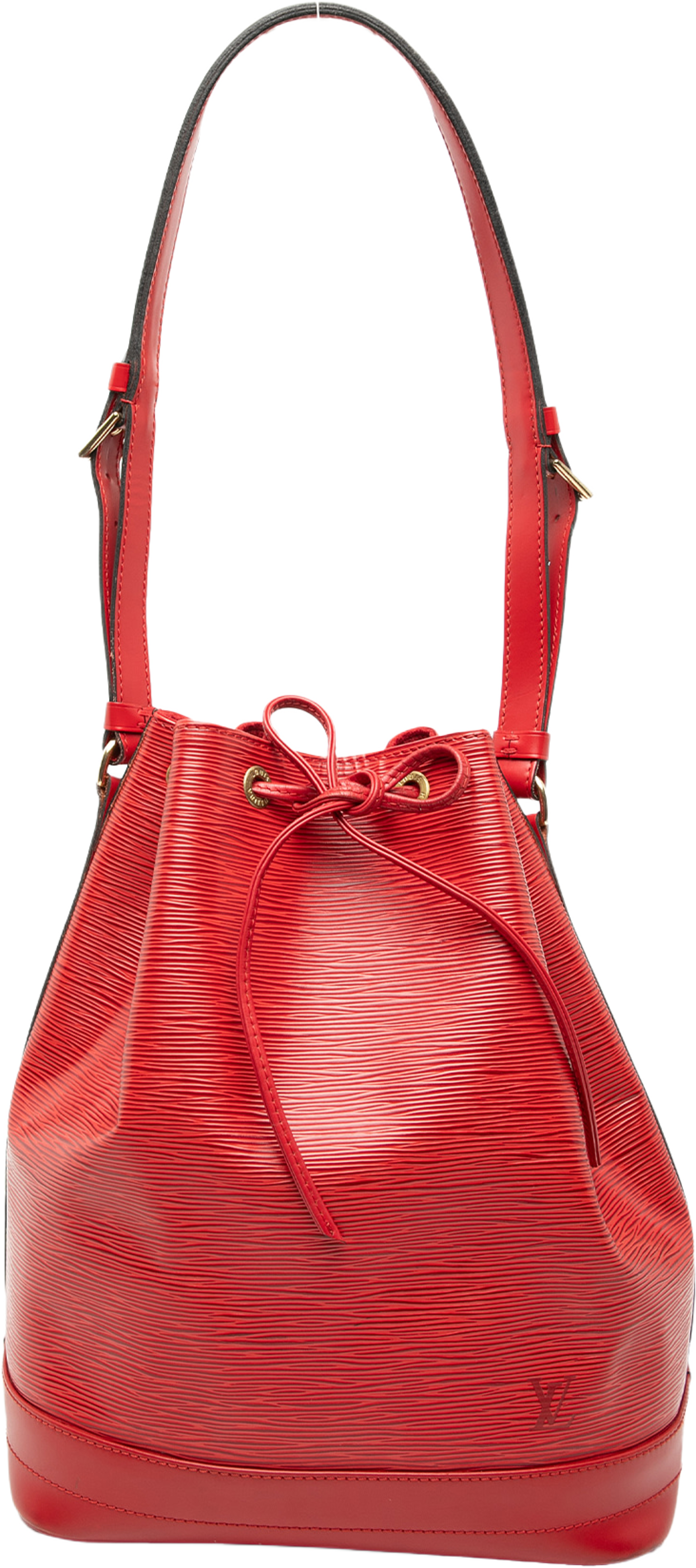 Louis Vuitton Epi Noe Gm, från Luxclusif, i färgen red. Klicka för att öppna bilden i stort format