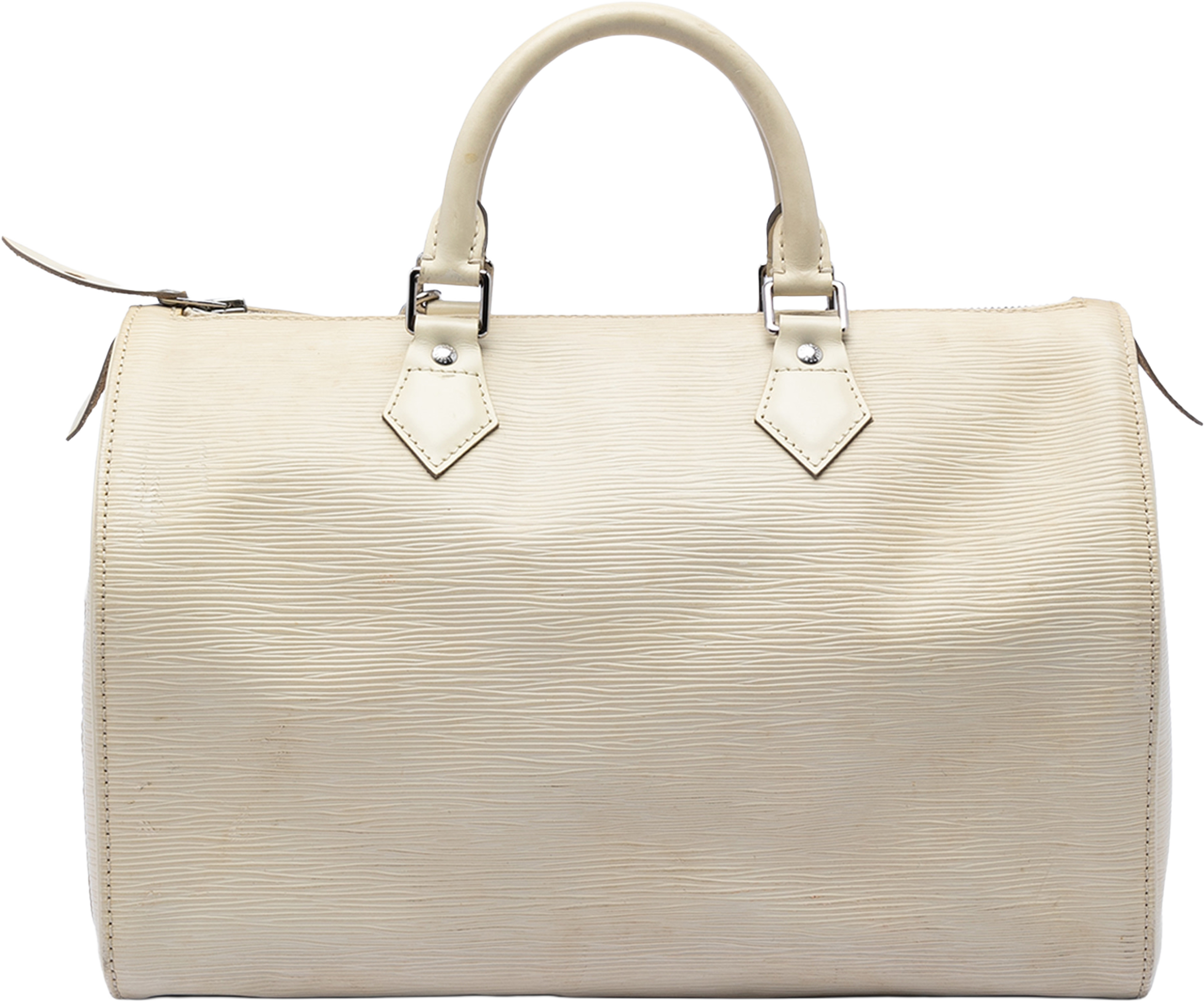 Louis Vuitton Epi Speedy 35, från Luxclusif, i färgen ivory. Klicka för att öppna bilden i stort format