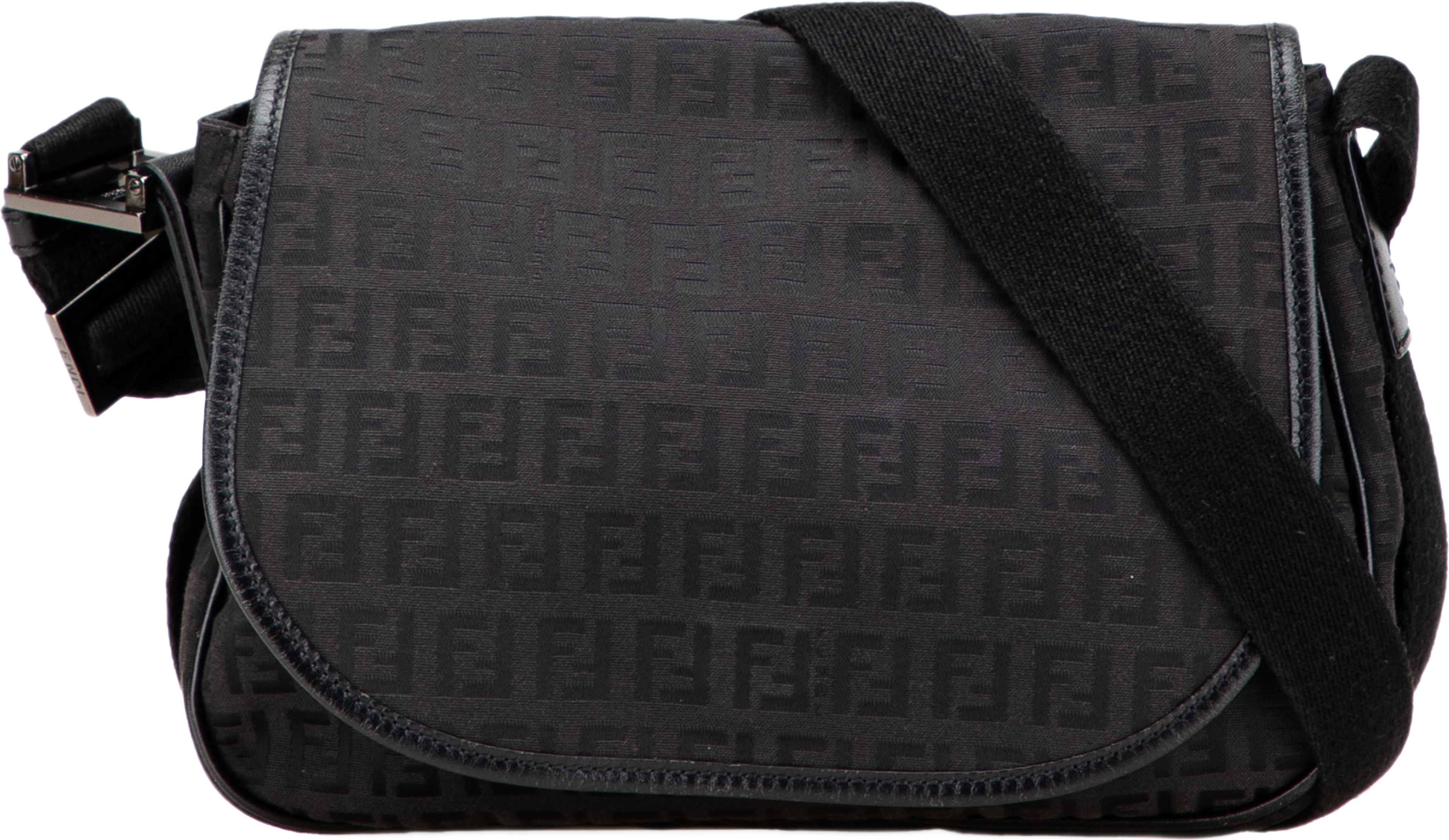 Fendi Zucchino Canvas Crossbody, från Luxclusif, i färgen black. Klicka för att öppna bilden i stort format