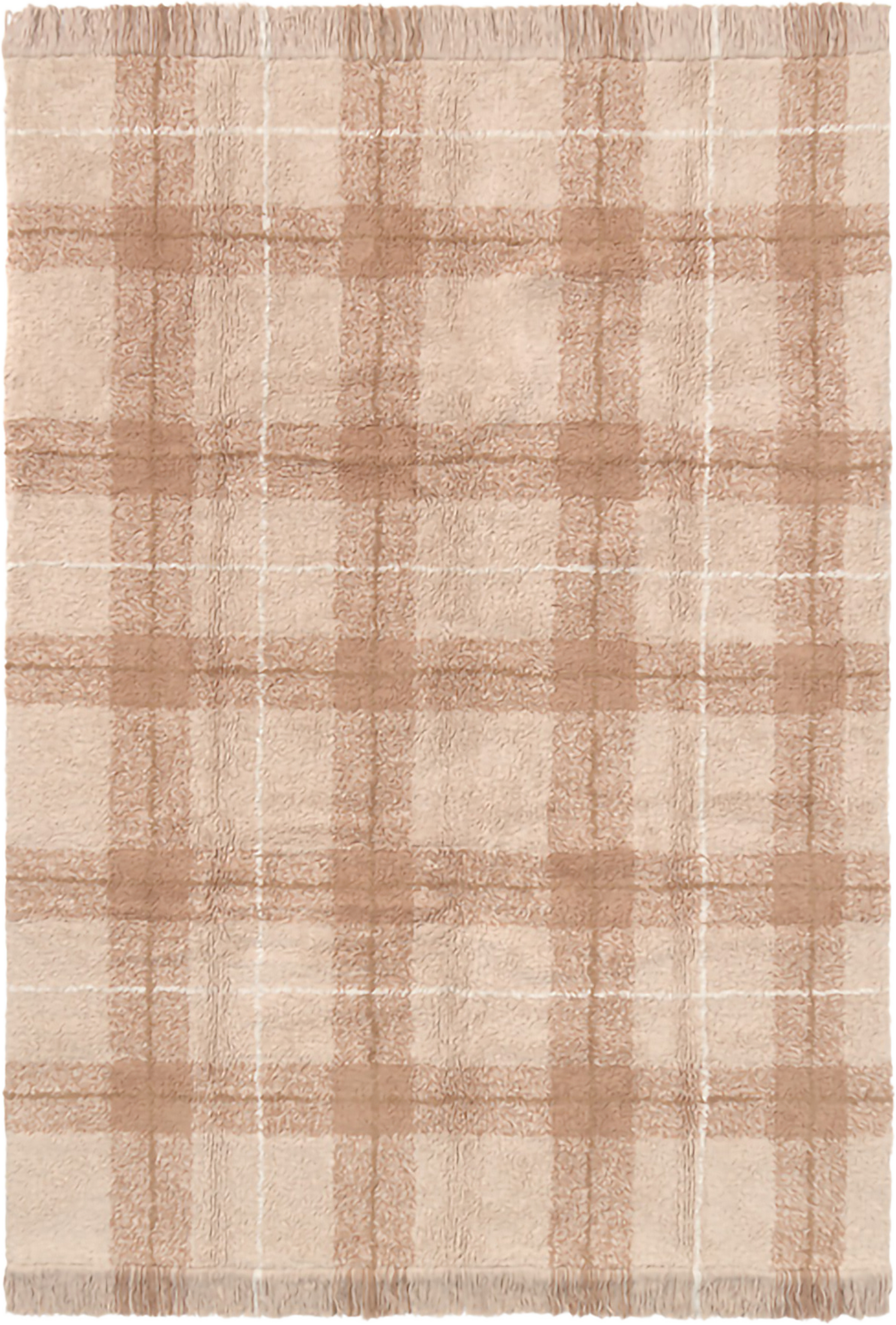 Tvättbar Matta Tartan, från LORENA CANALS, i färgen ros, kastanj, kola, naturlig. Klicka för att öppna bilden i stort format