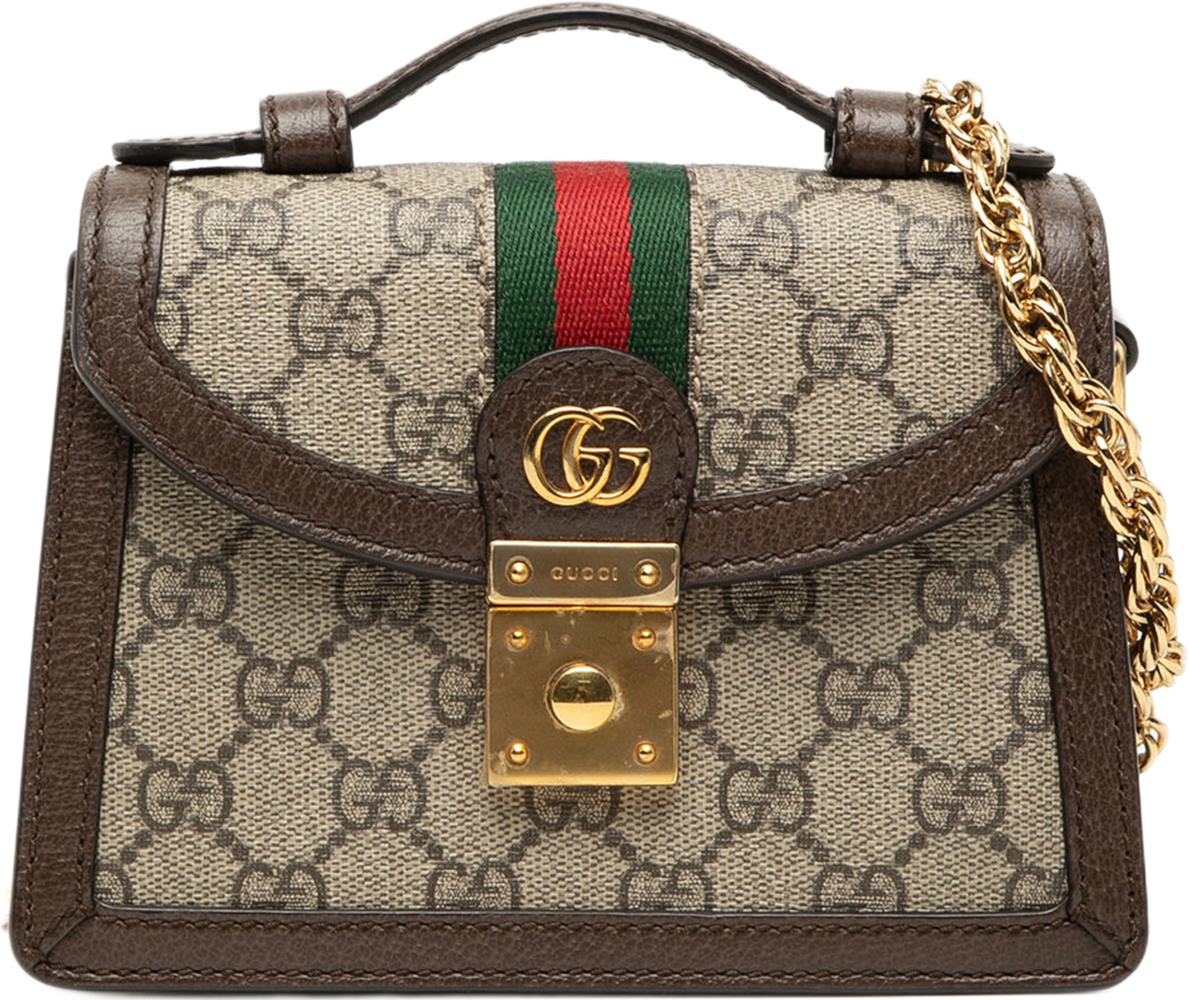 Gucci Small Gg Supreme Web Ophidia Top Handle Bag, från Luxclusif, i färgen beige. Klicka för att öppna bilden i stort format