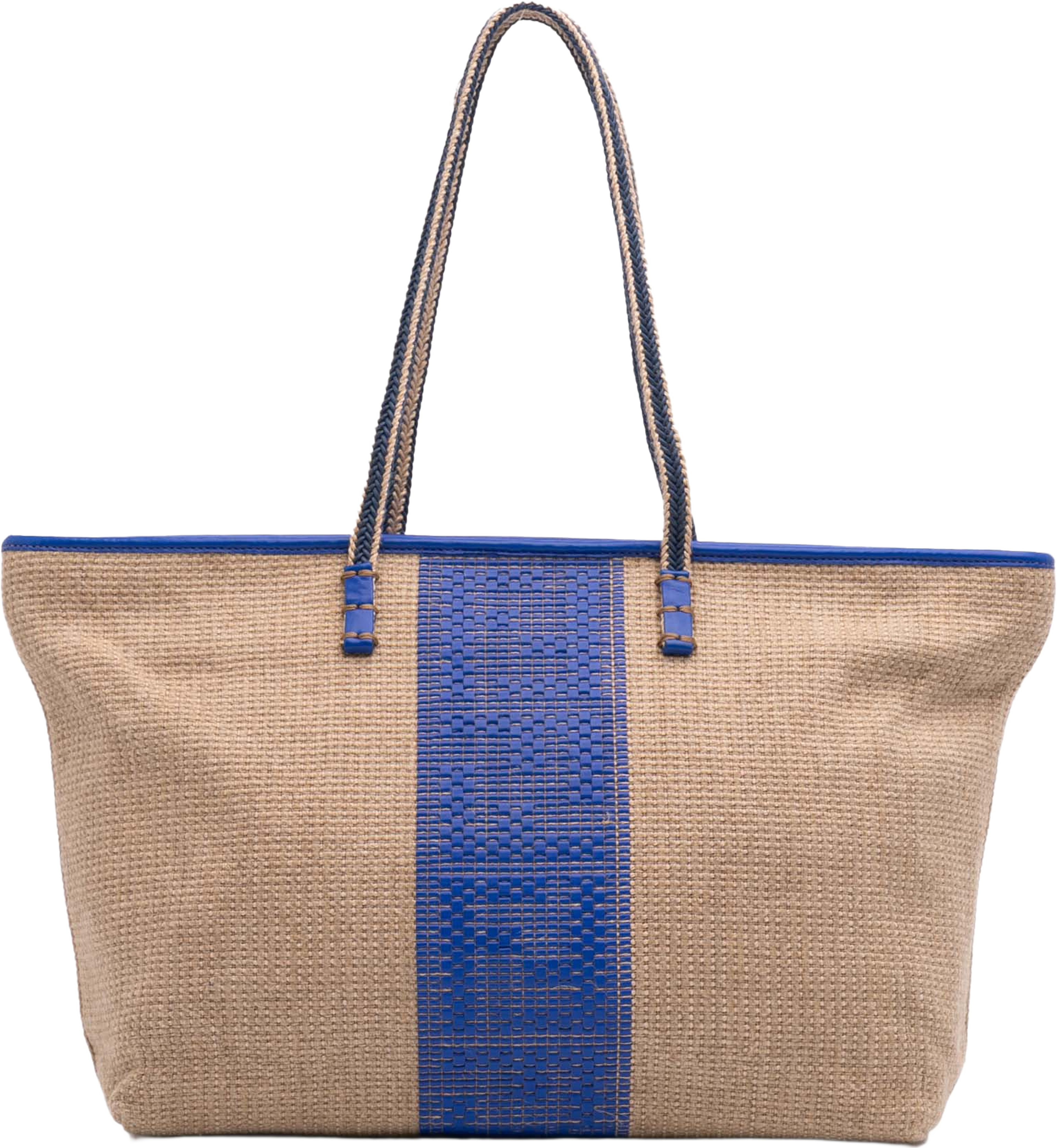 Fendi Zucca Raffia Roll Tote