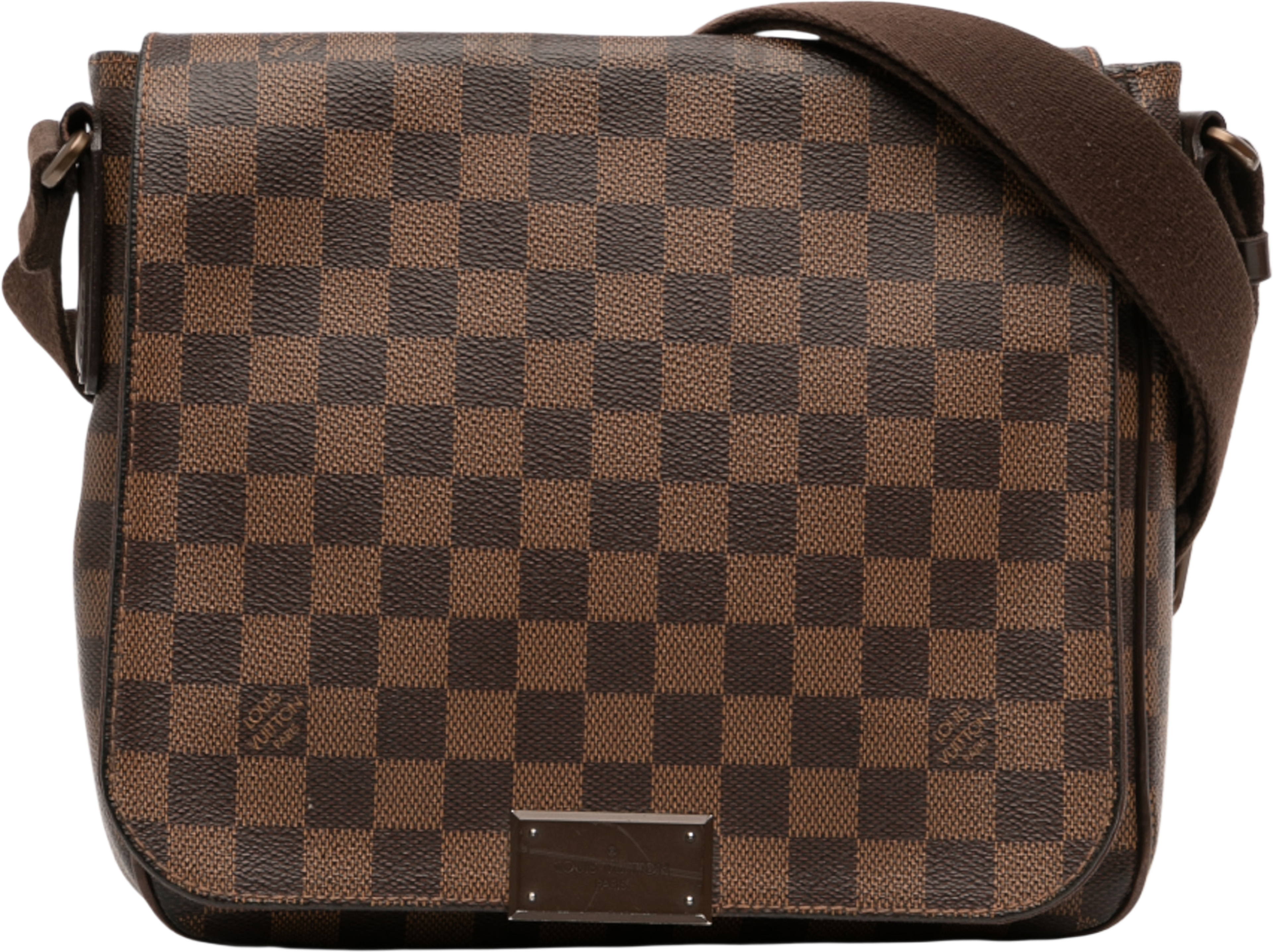 Louis Vuitton Damier Ebene District Pm, från Luxclusif, i färgen brown. Klicka för att öppna bilden i stort format