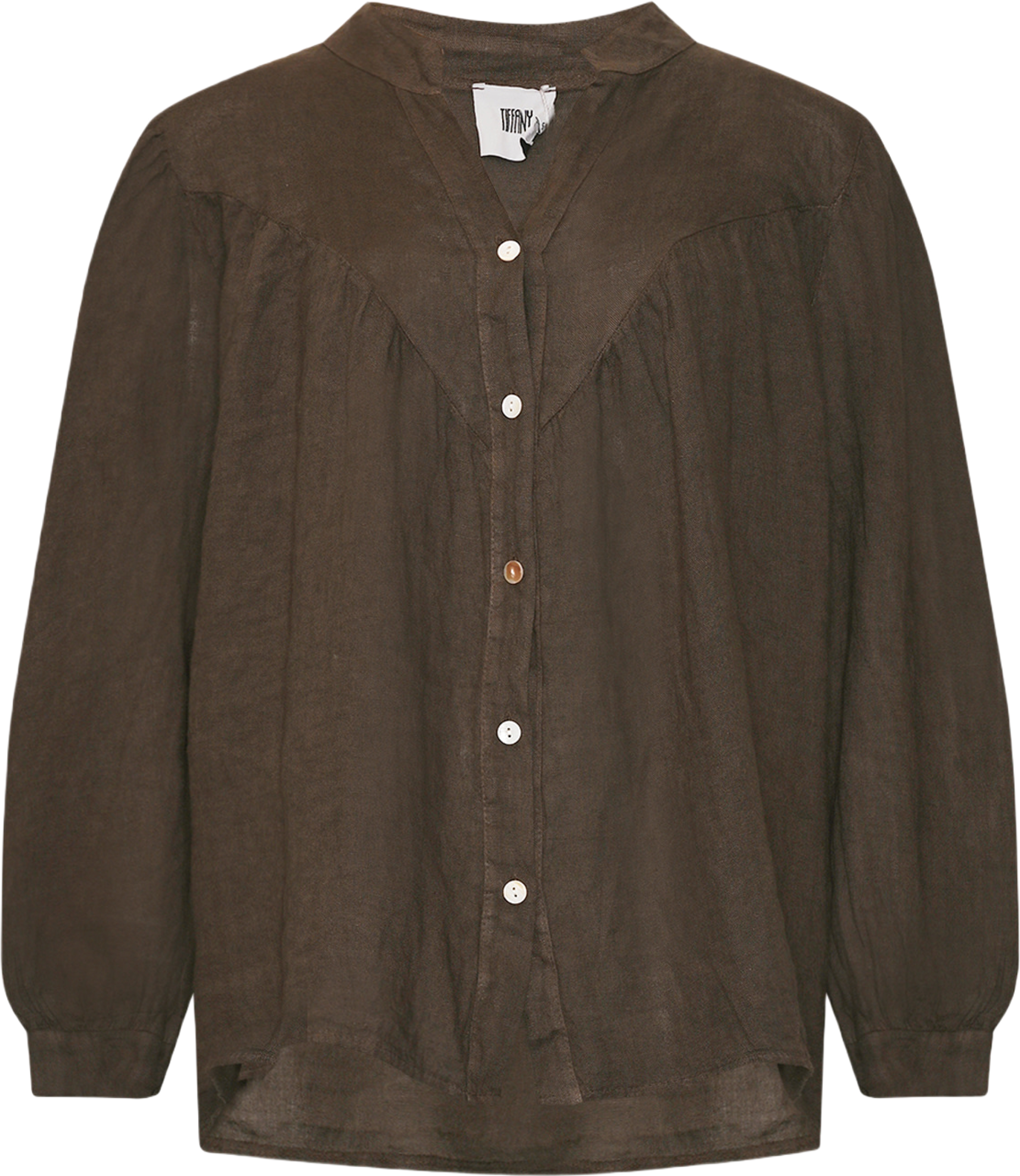 Ivana, Blouse, Linen - Mocca