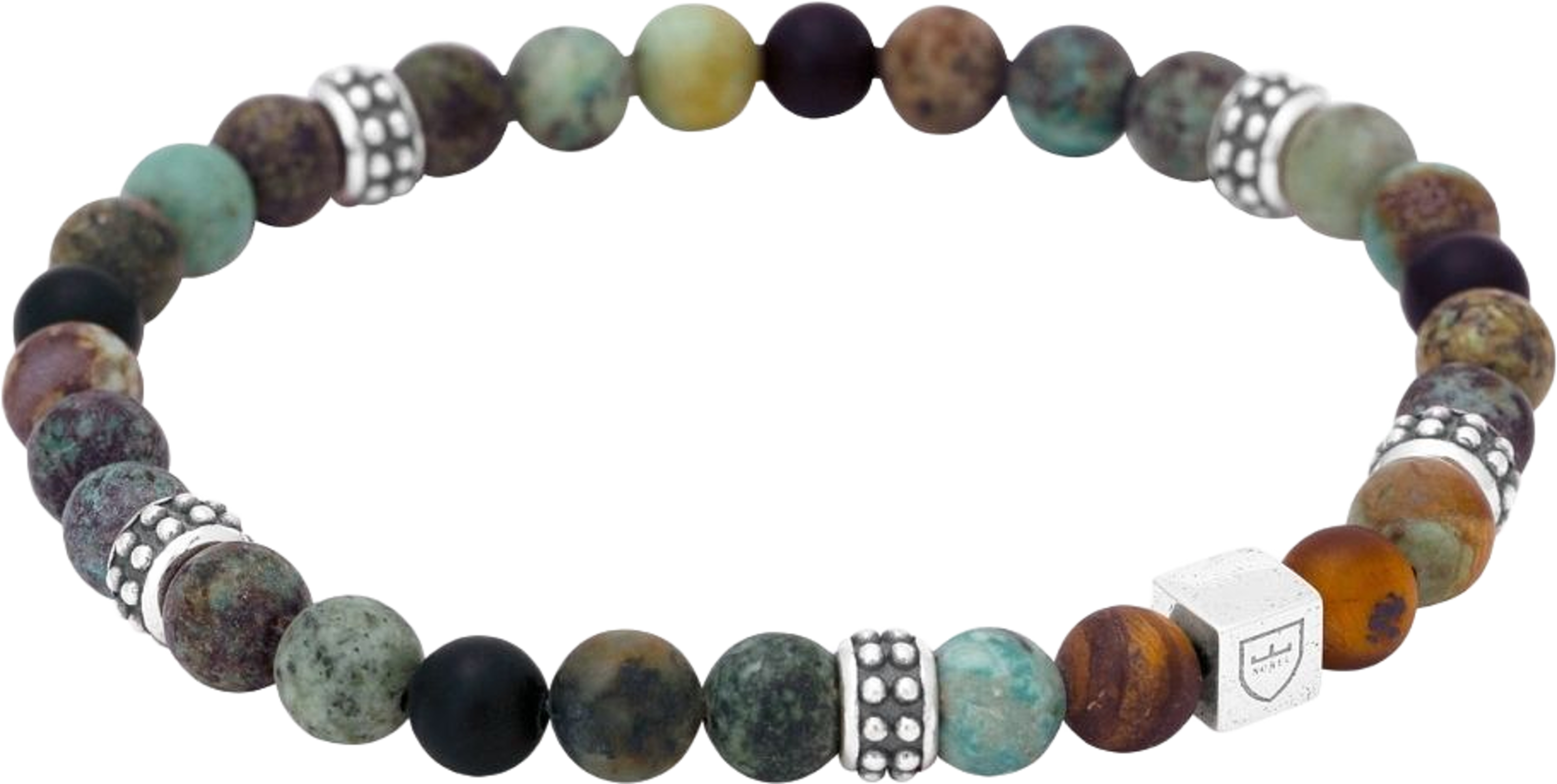 Silver/beadsarmband | Galaxy Stone/tigeröga | Nobel By Billgren
