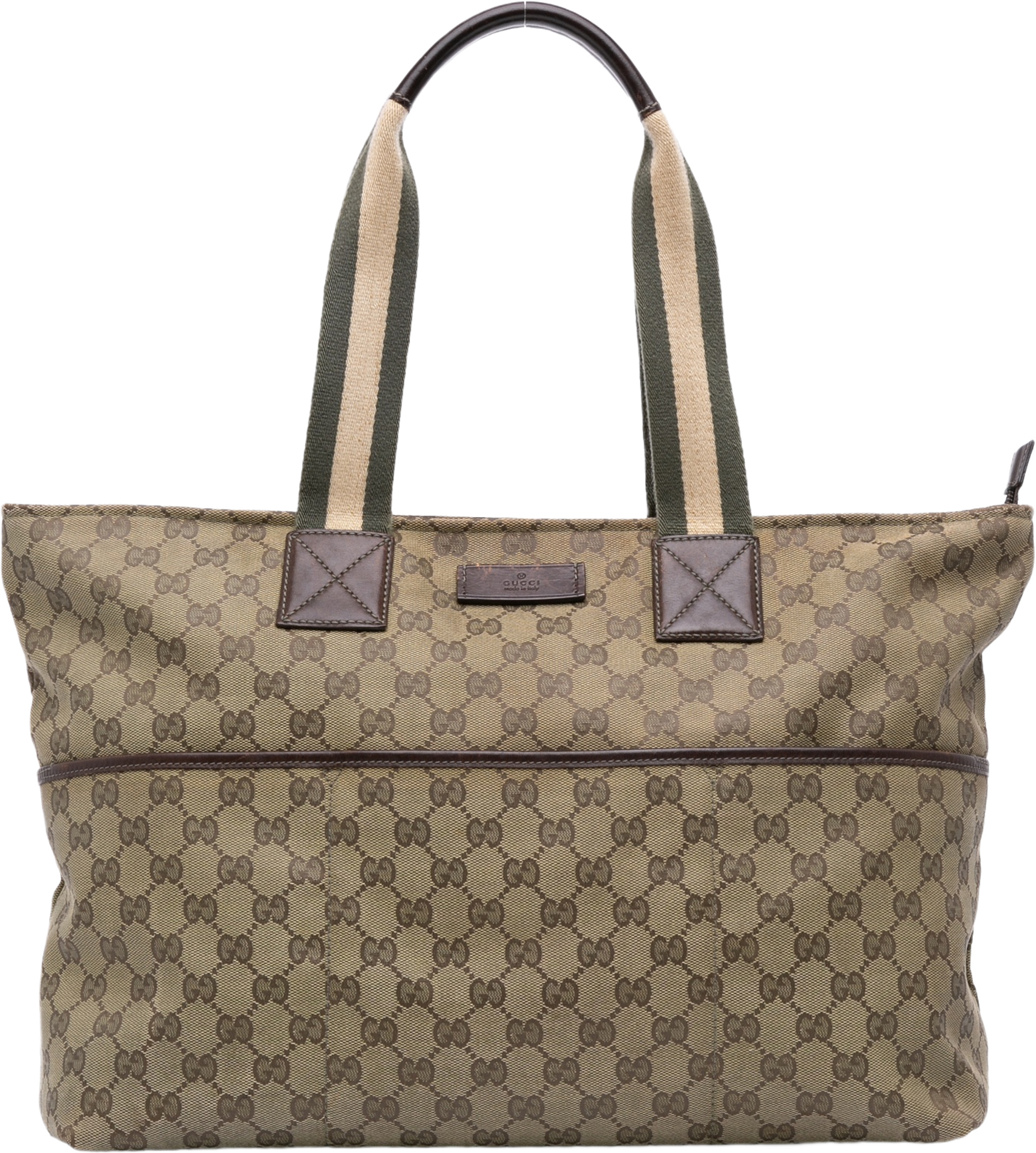 Gucci Gg Canvas Web Tote, från Luxclusif, i färgen beige. Klicka för att öppna bilden i stort format