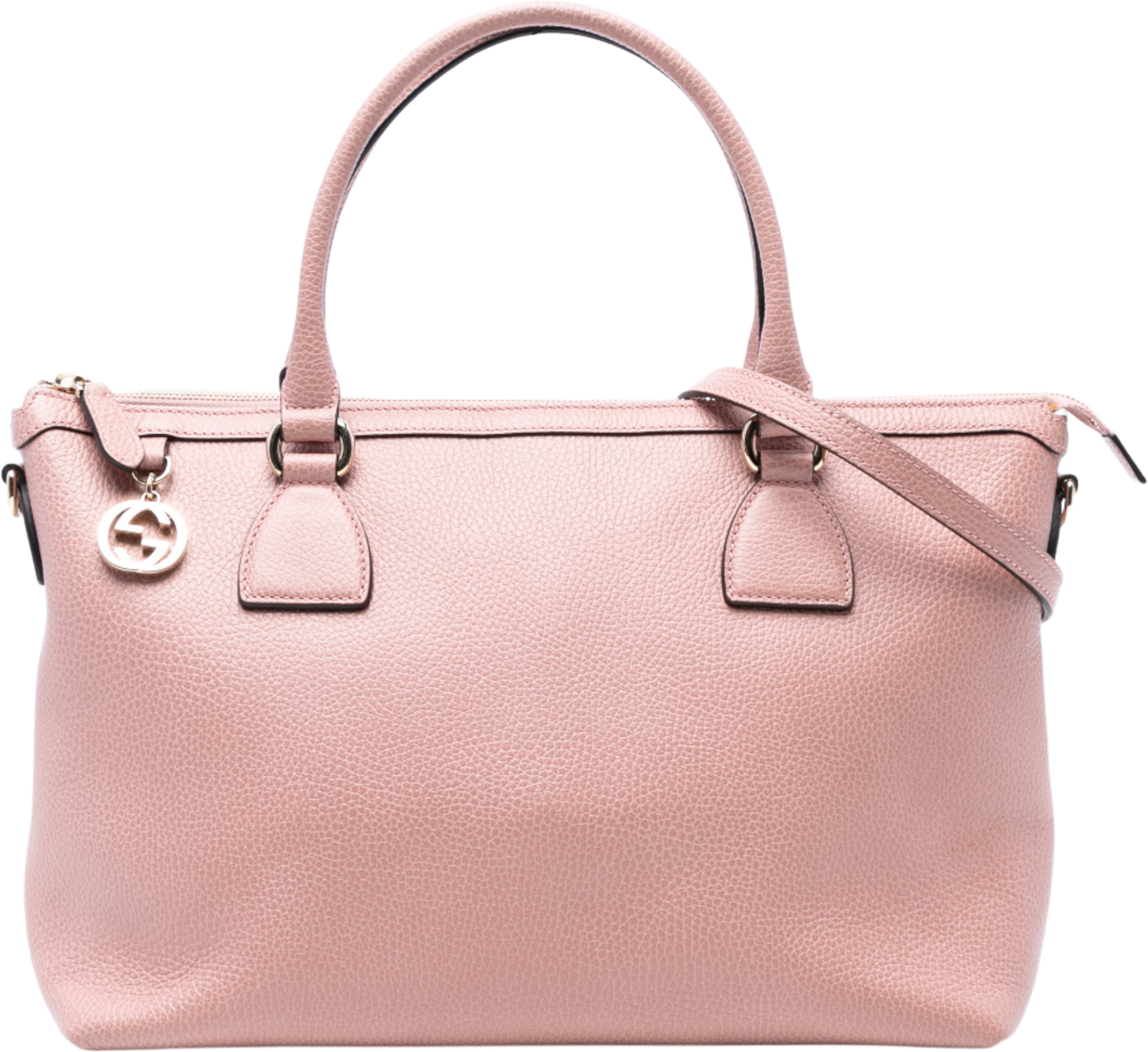 Gucci Dollar Calfskin Gg Charm Satchel, från Luxclusif, i färgen pink. Klicka för att öppna bilden i stort format