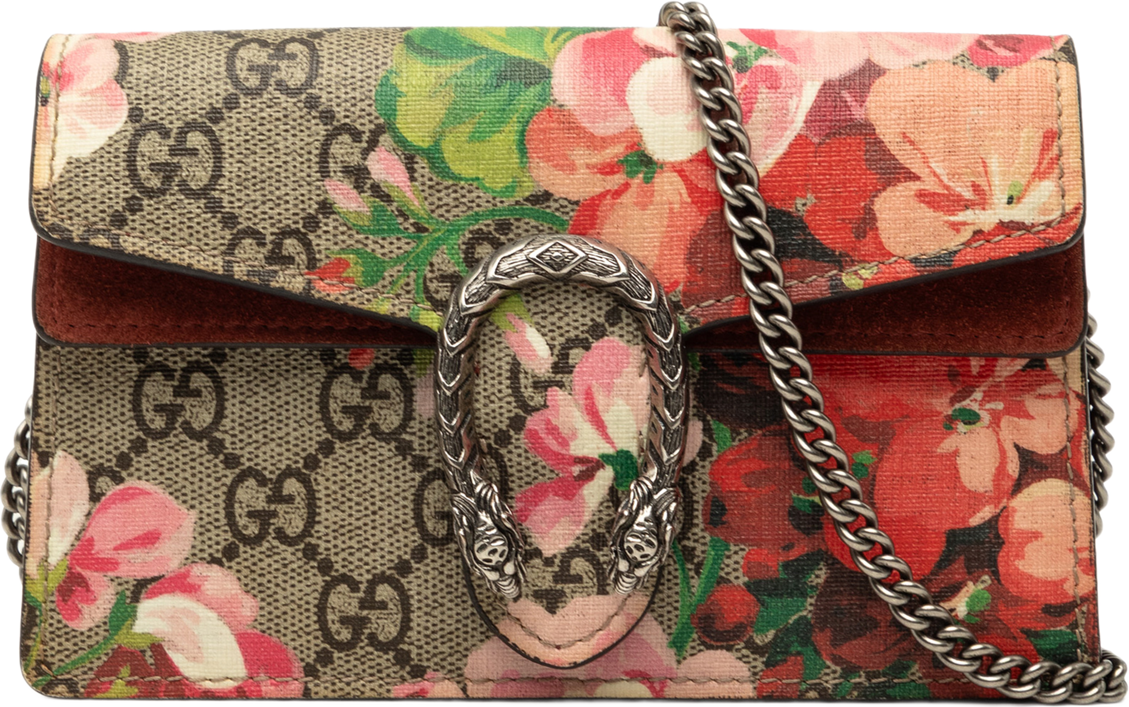 Gucci Mini Gg Supreme Blooms Dionysus Crossbody, från Luxclusif, i färgen beige. Klicka för att öppna bilden i stort format