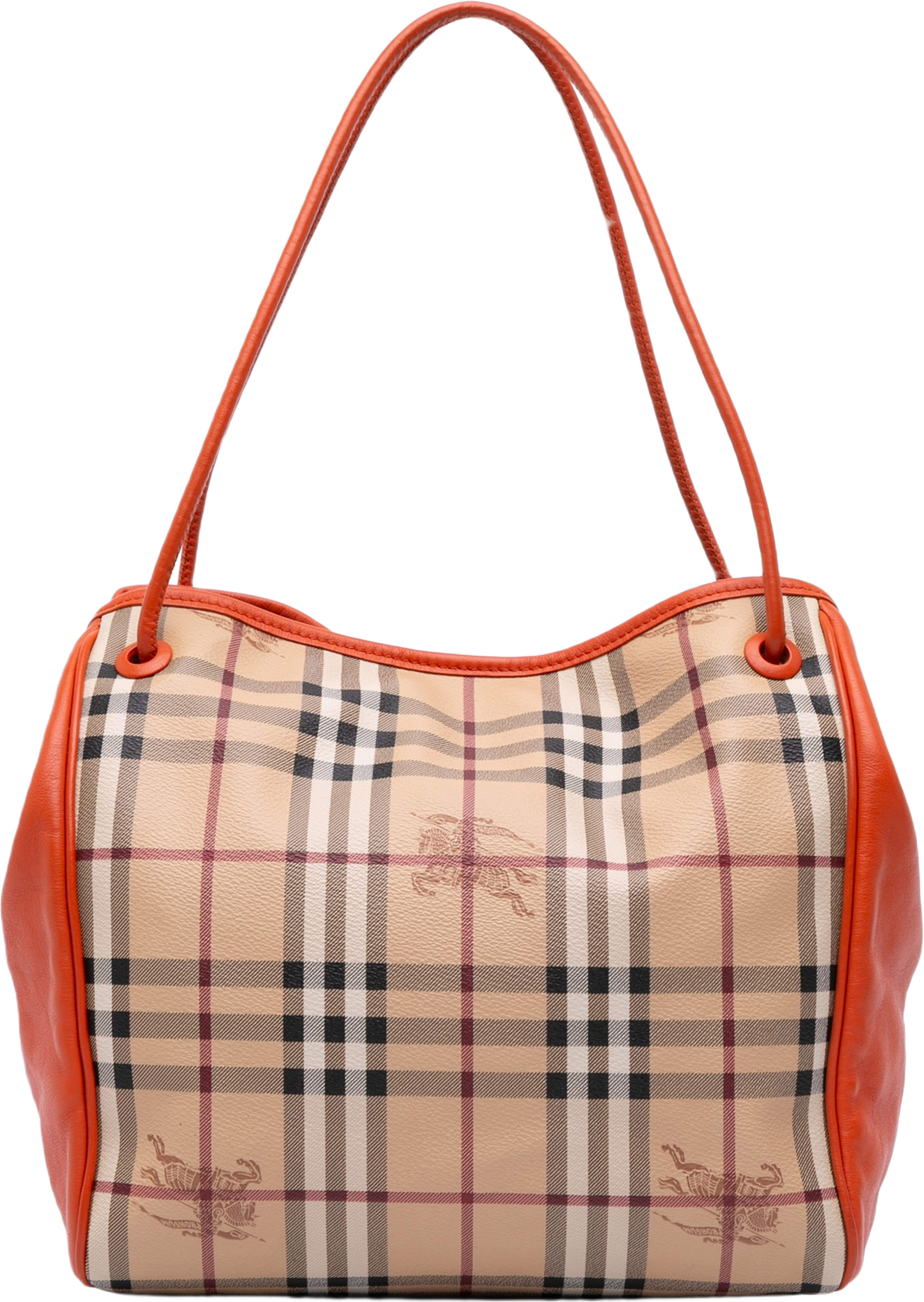 Burberry Small Haymarket Check Coated Canvas Canterbury Tote, från Luxclusif, i färgen beige. Klicka för att öppna bilden i stort format