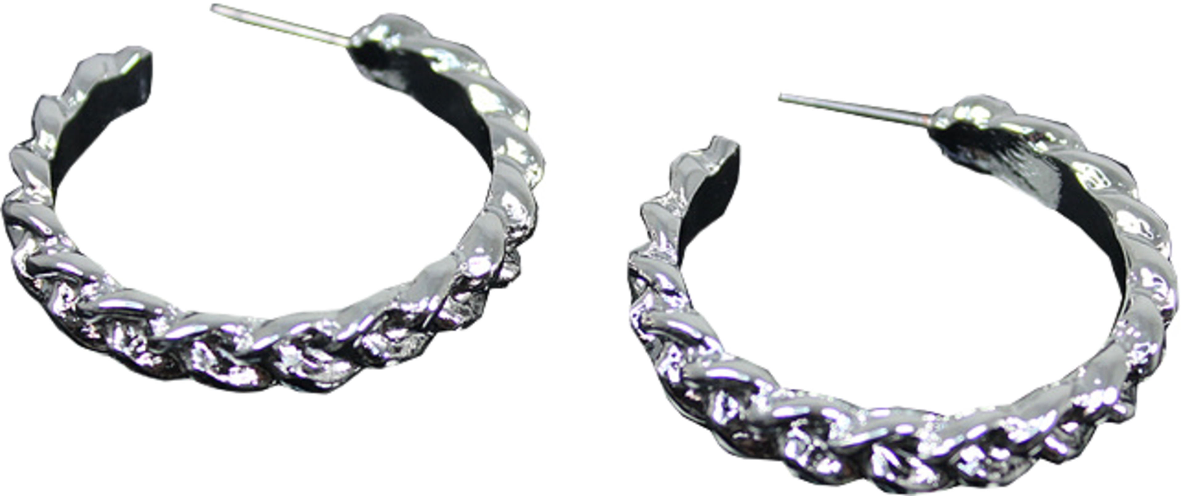 Örhänge, Flätad Creol, från Complement, i färgen silver. Klicka för att öppna bilden i stort format