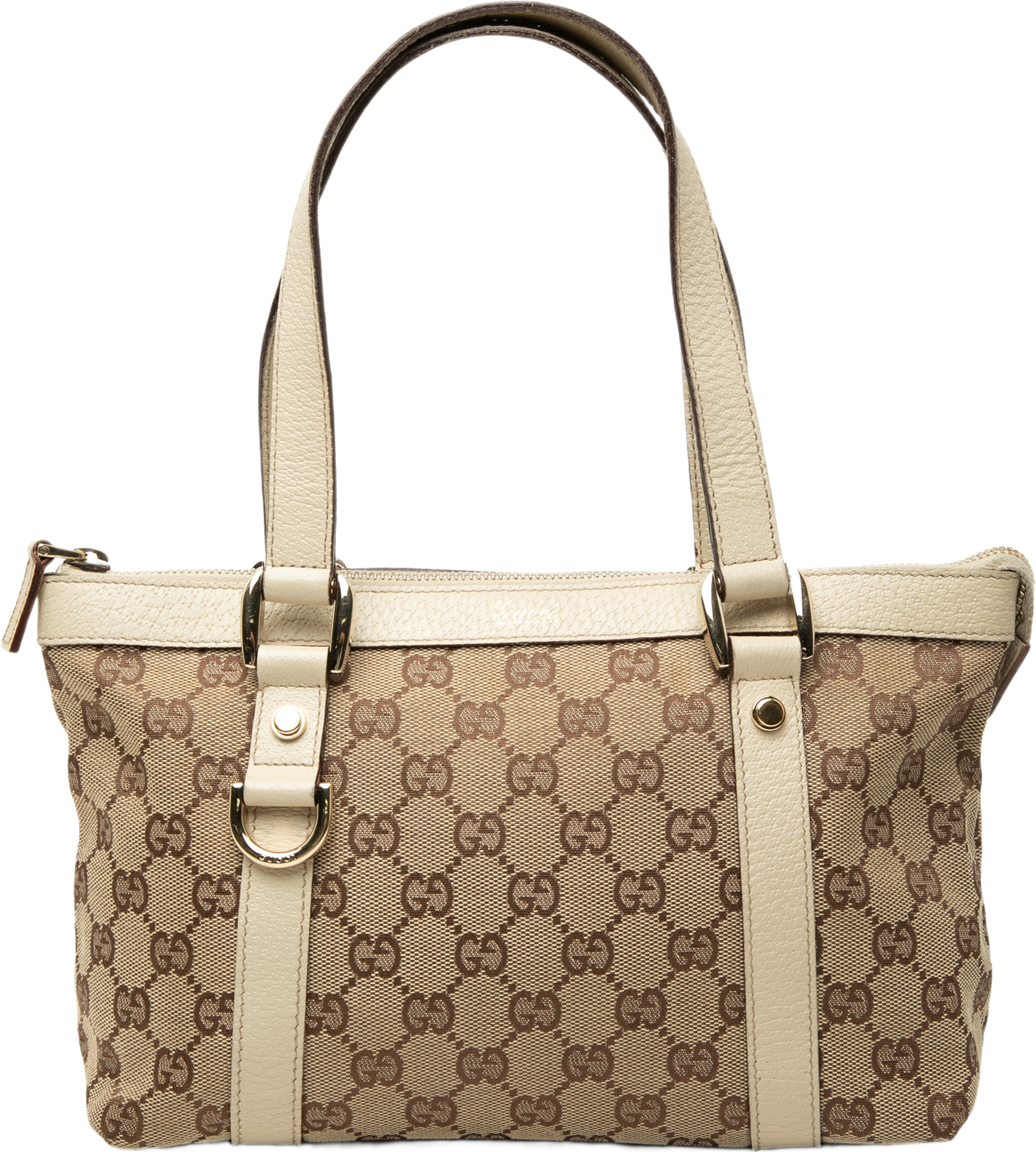 Gucci Gg Canvas Abbey D Ring Tote, från Luxclusif, i färgen beige. Klicka för att öppna bilden i stort format