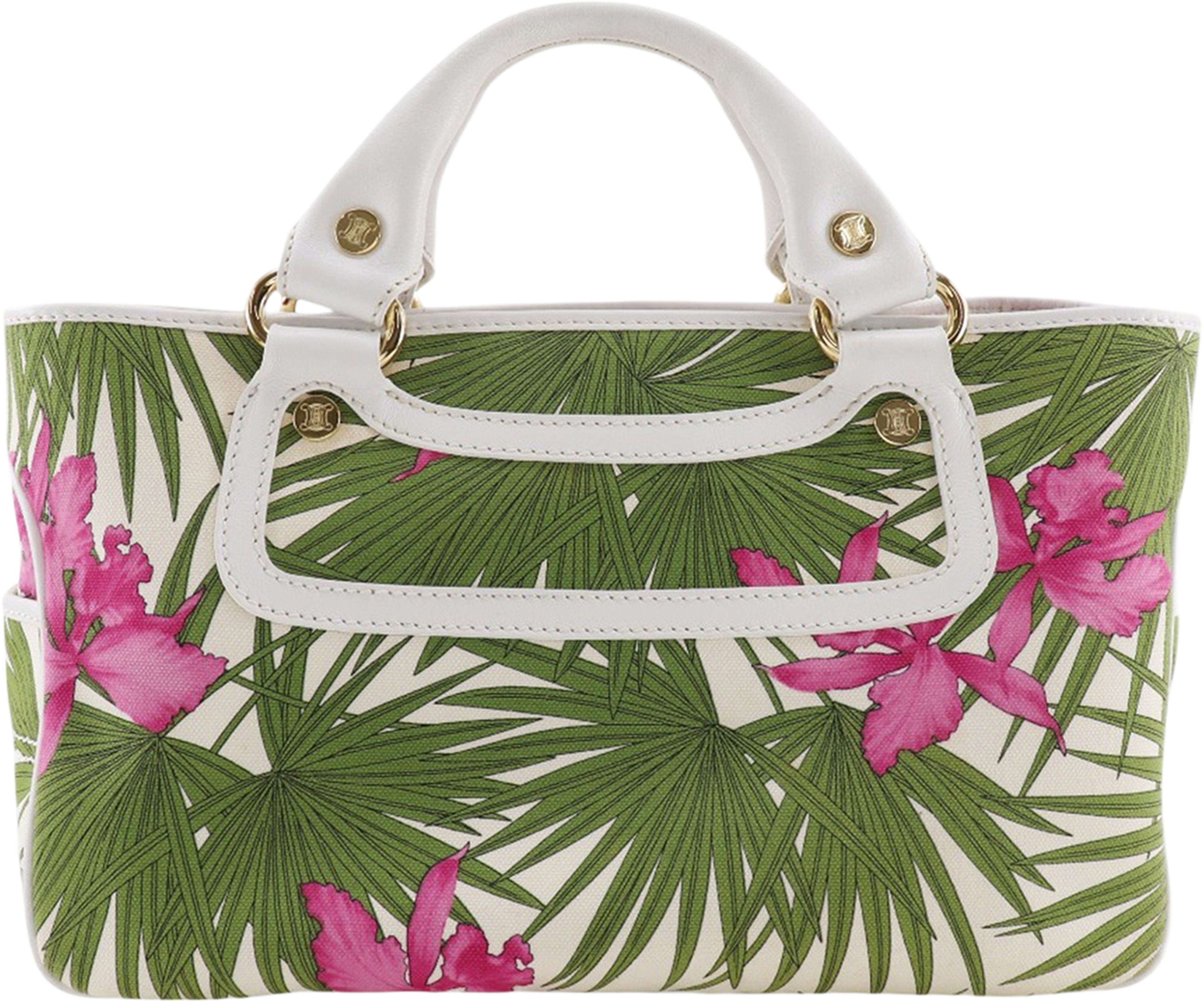 Celine Canvas Botanical Print Boogie Handbag, från Luxclusif, i färgen vit. Klicka för att öppna bilden i stort format