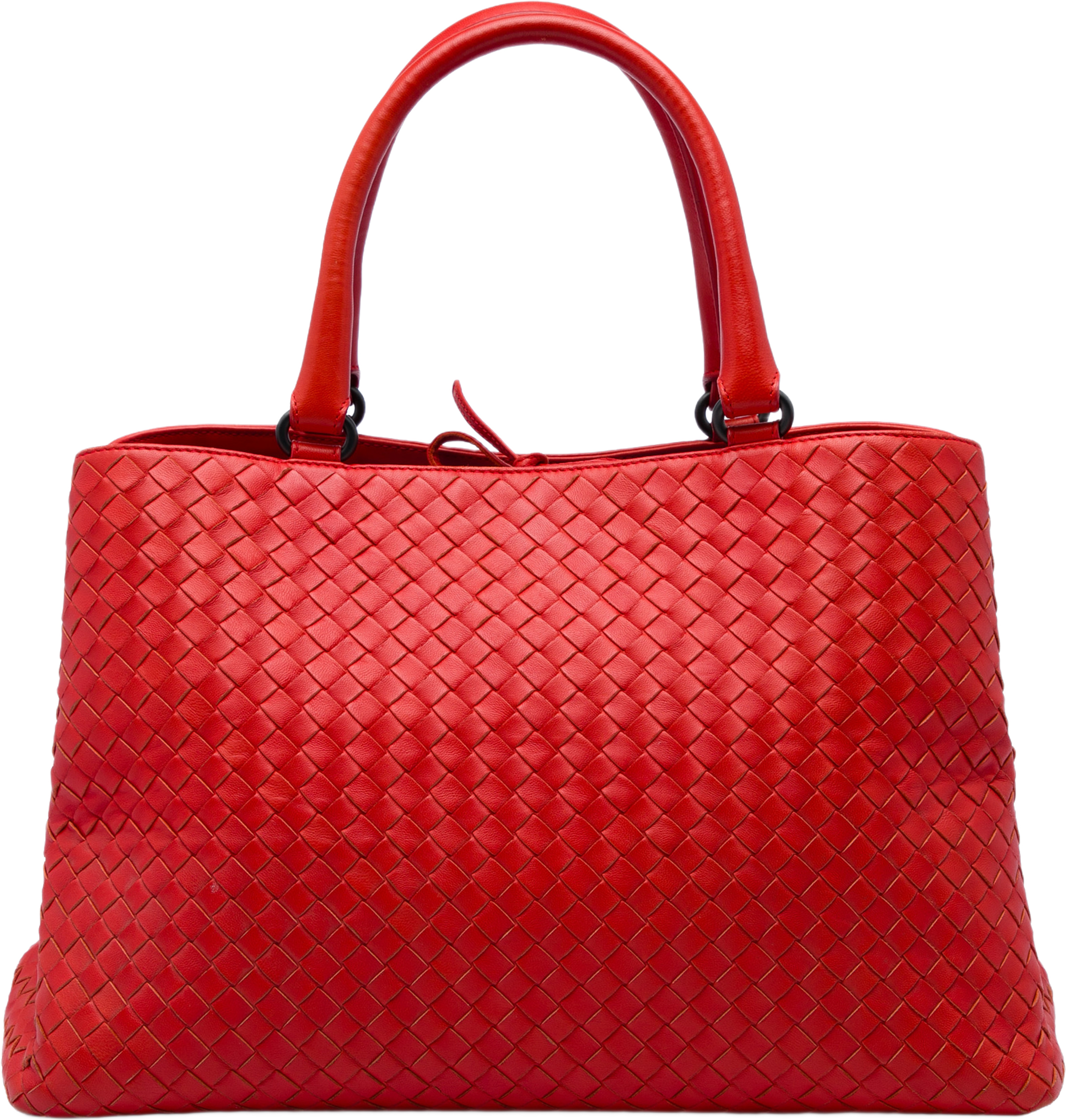 Bottega Veneta Nappa Intrecciato Milano Tote, från Luxclusif, i färgen röd. Klicka för att öppna bilden i stort format