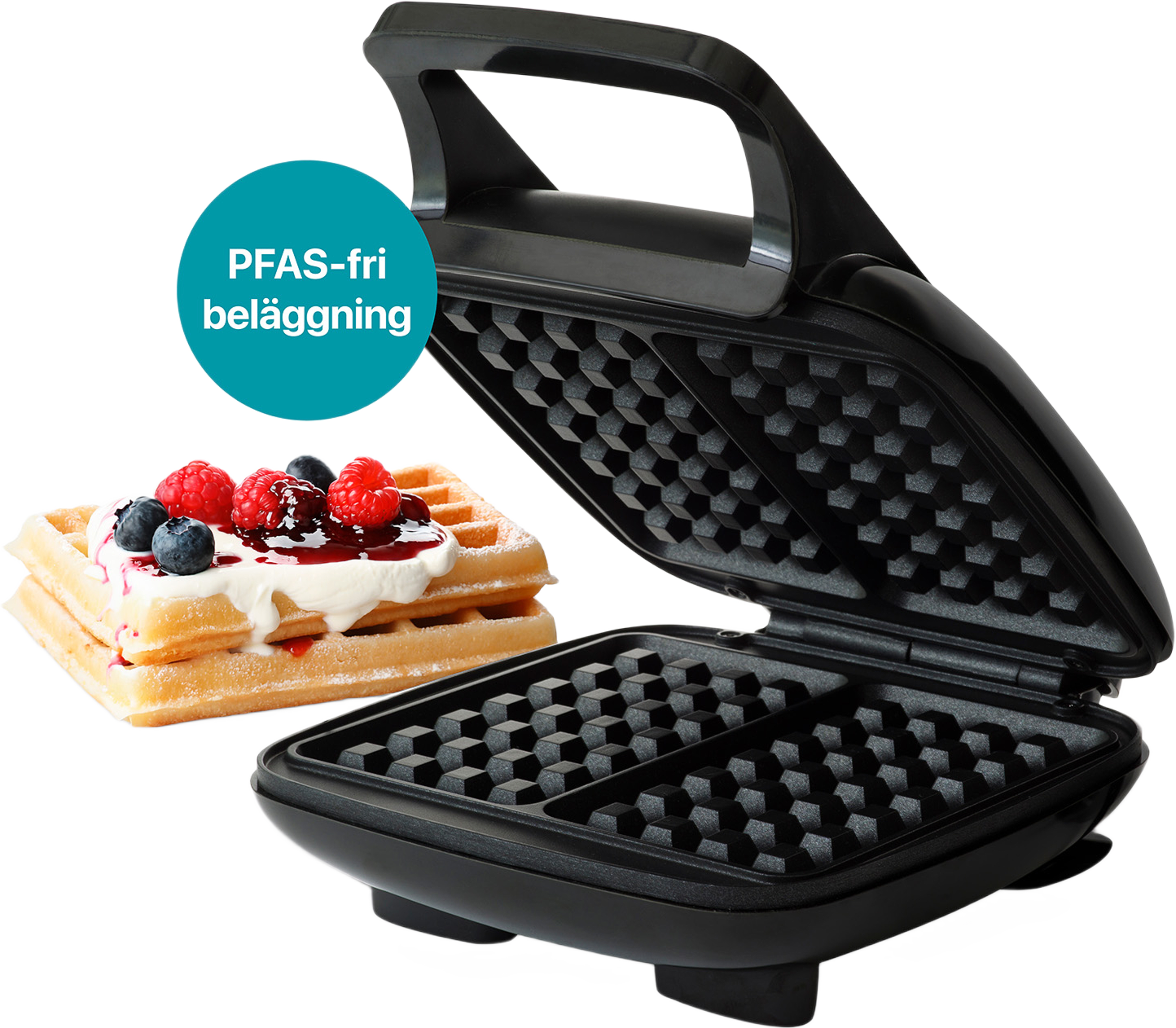 Belgiskt Våffeljärn Health Dubbelt 1000w Bw400, från Champion Nordic, i färgen svart. Klicka för att öppna bilden i stort format