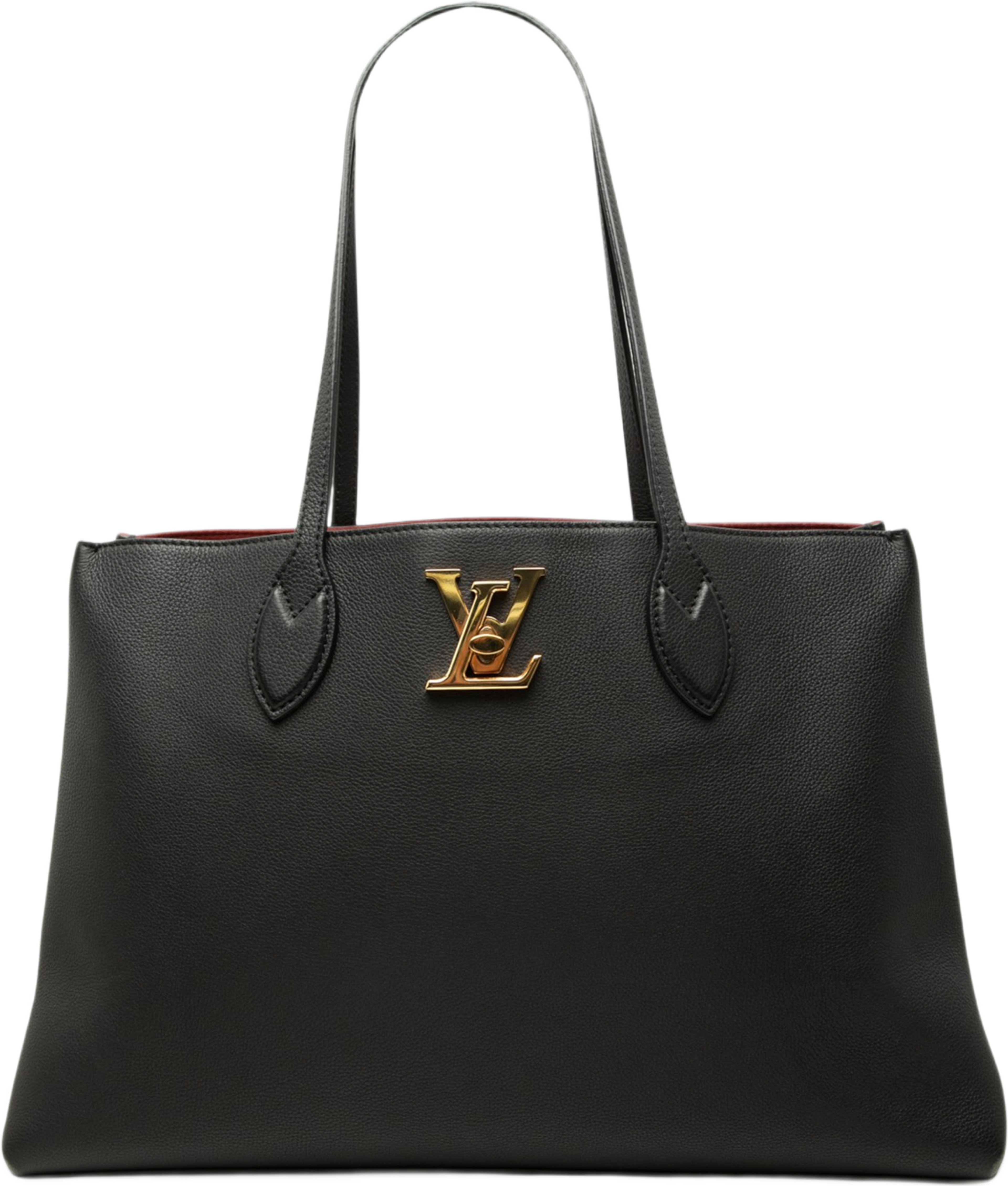 Louis Vuitton Leather Lockme Shopper Tote, från Luxclusif, i färgen black. Klicka för att öppna bilden i stort format