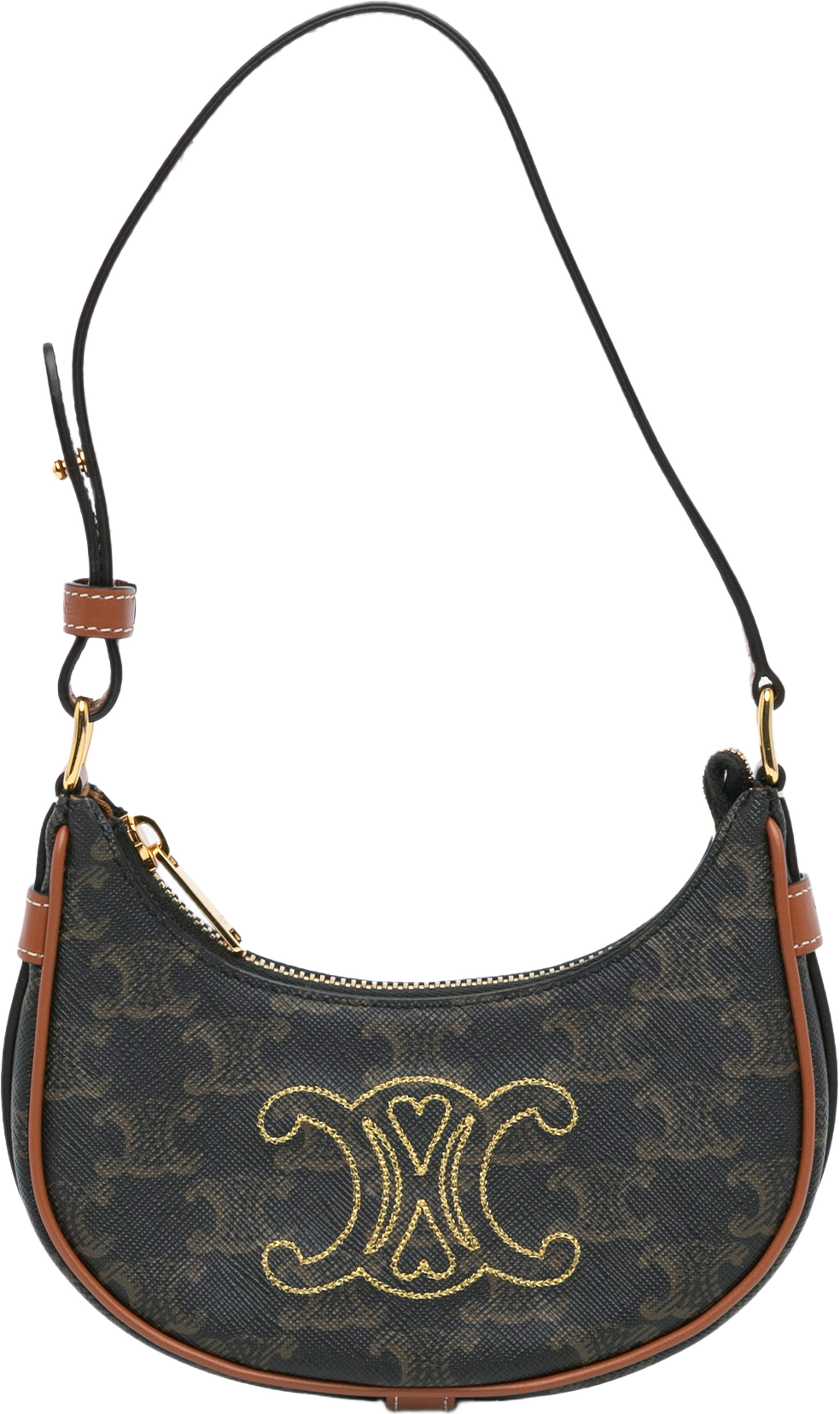 Celine Mini Triomphe Coated Canvas Ava Shoulder Bag