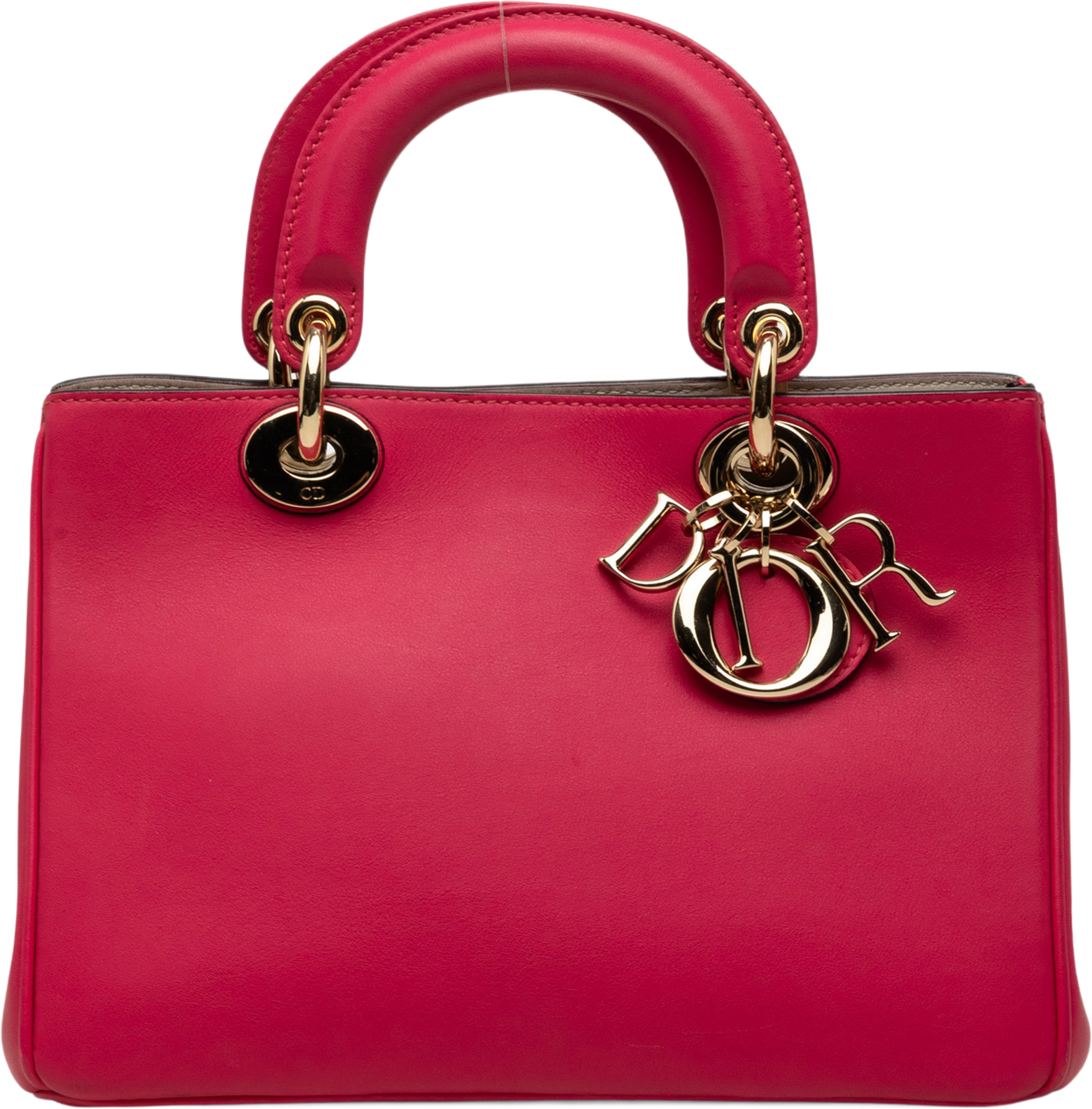 Dior Mini Leather Diorissimo Satchel, från Luxclusif, i färgen rosa. Klicka för att öppna bilden i stort format