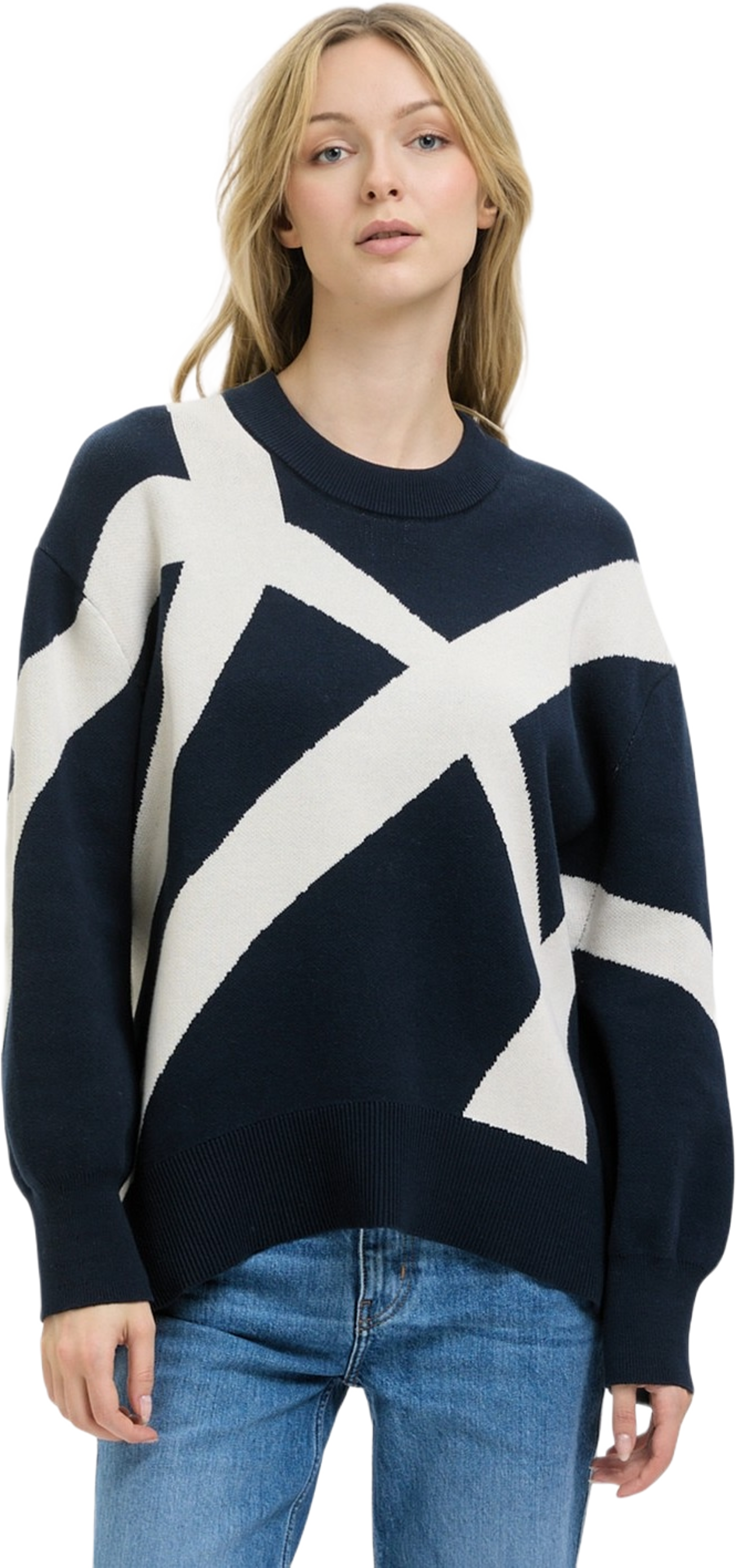 Brygg Stickad Tröja Navy