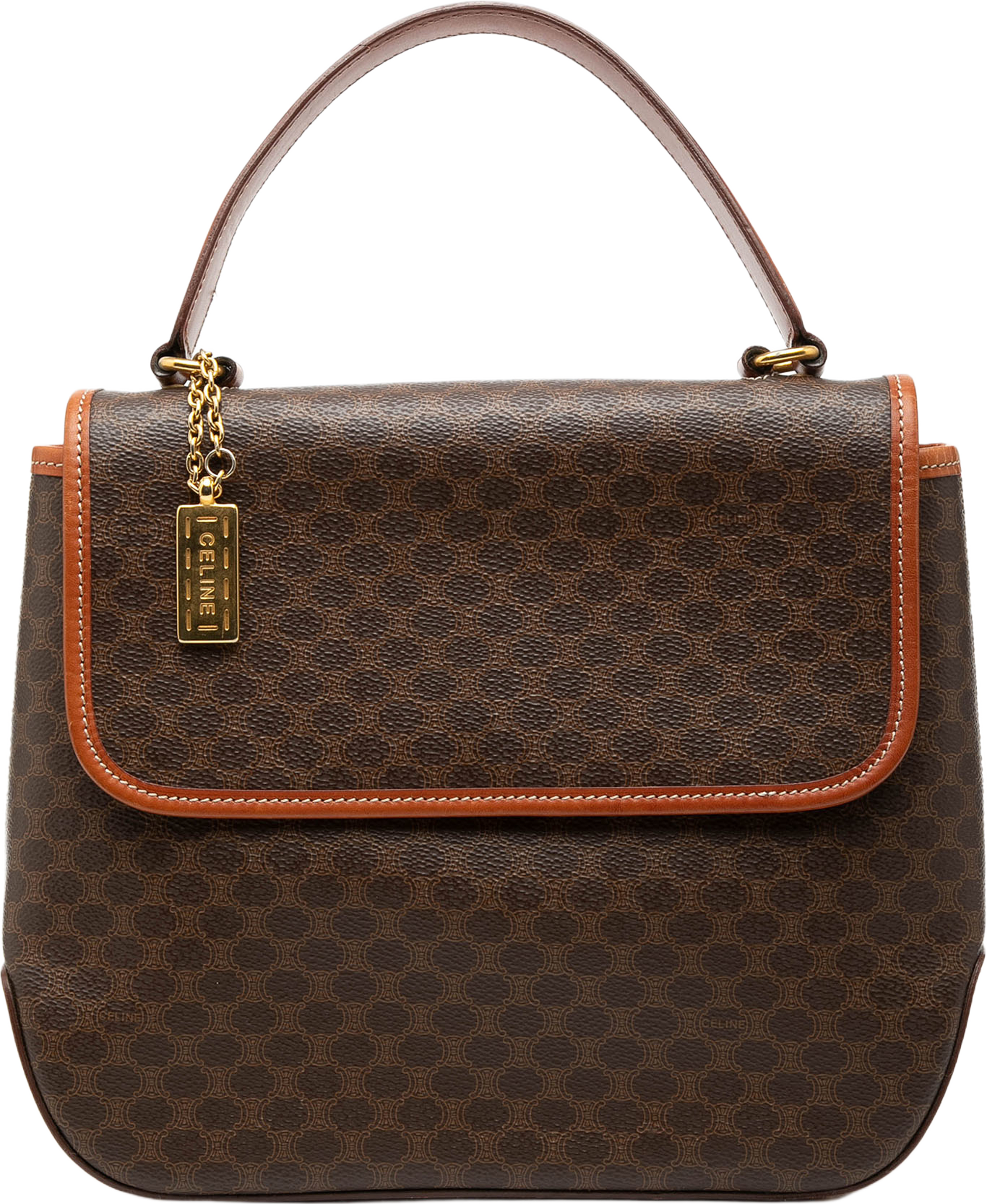 Celine Macadam Coated Canvas Satchel, från Luxclusif, i färgen brown. Klicka för att öppna bilden i stort format