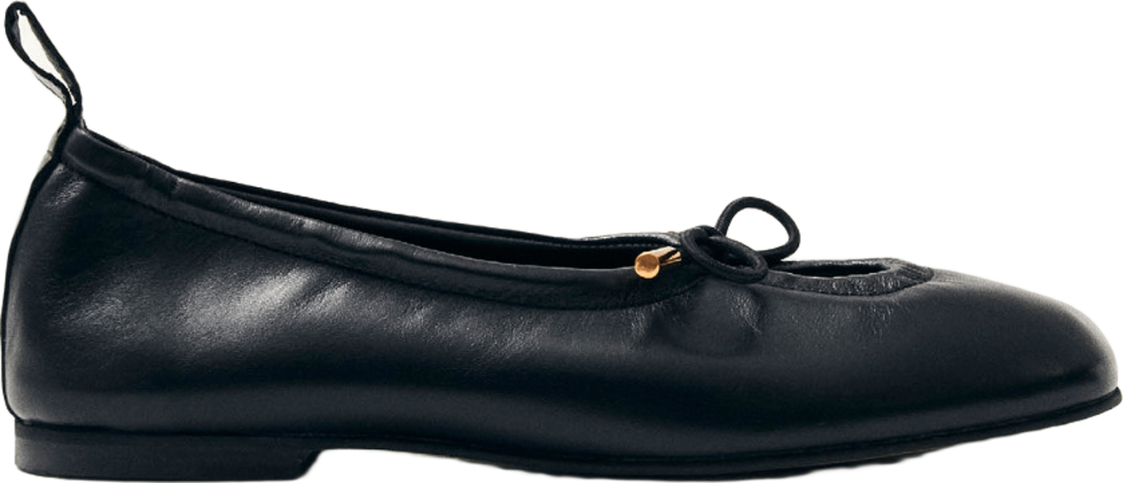 Rosalind Black Leather Ballet Flats
