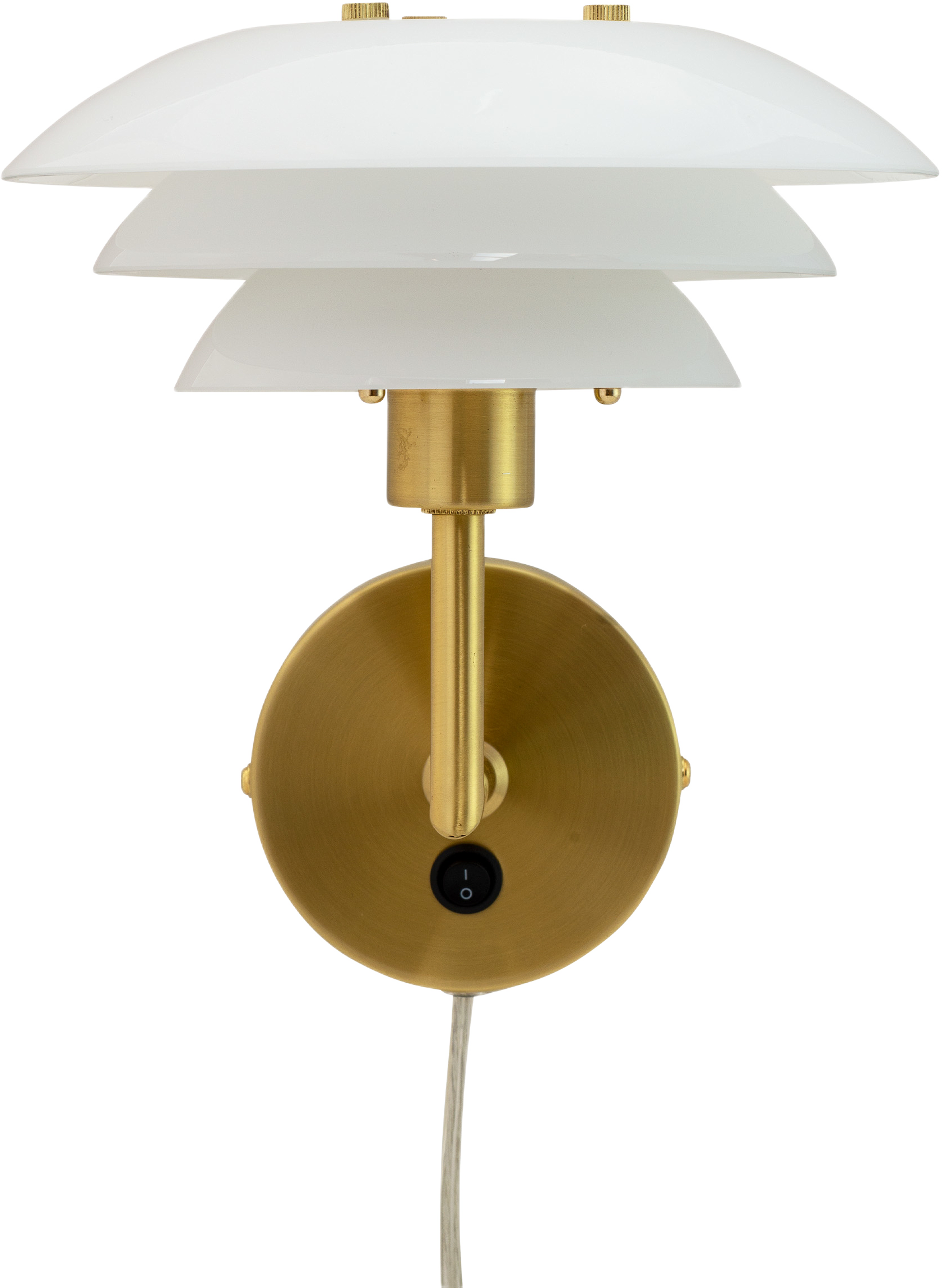 Dl20 Wall Lamp, från Dyberg Larsen, i färgen opal/ brass. Klicka för att öppna bilden i stort format