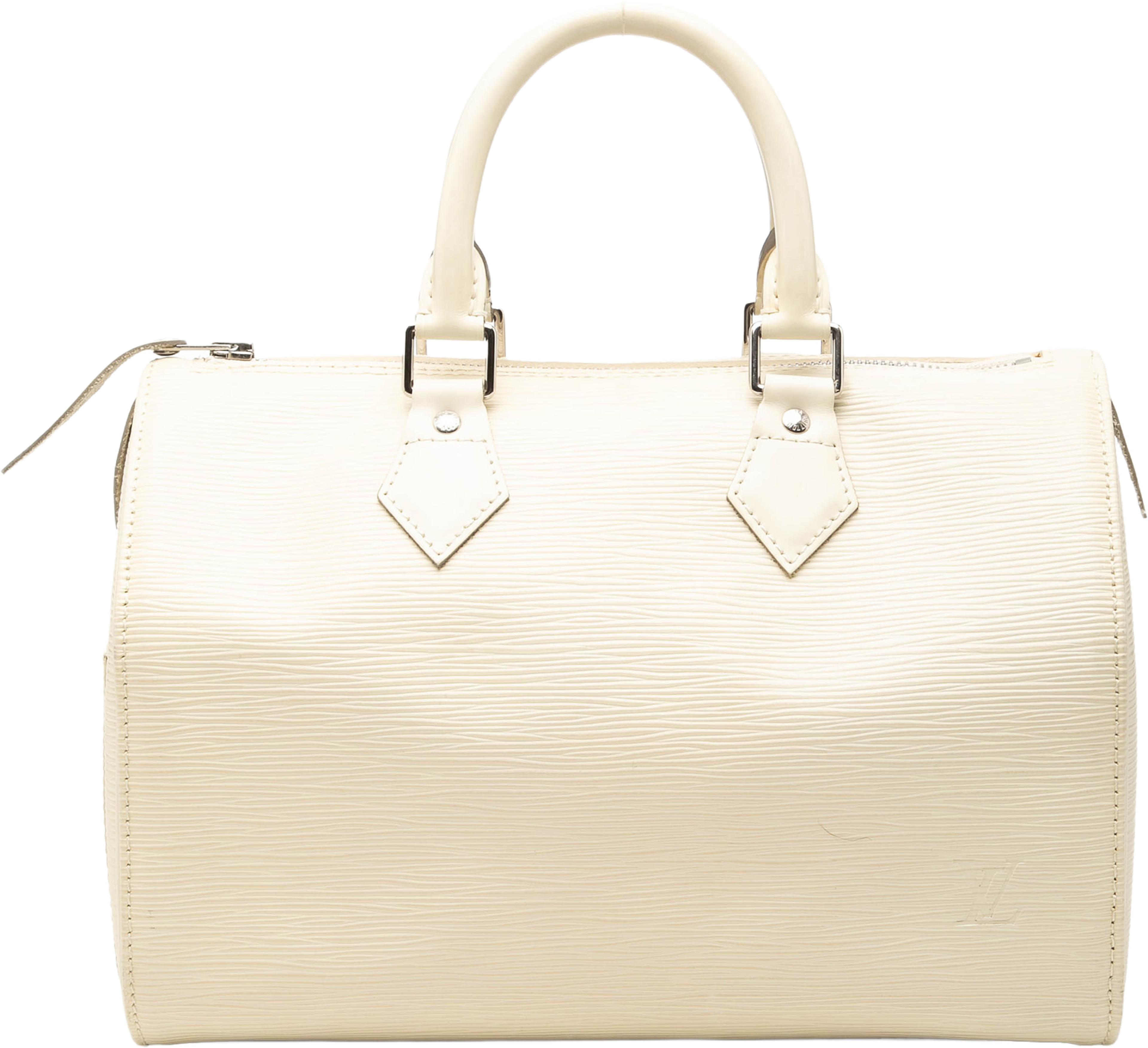 Louis Vuitton Epi Speedy 30, från Luxclusif, i färgen white. Klicka för att öppna bilden i stort format