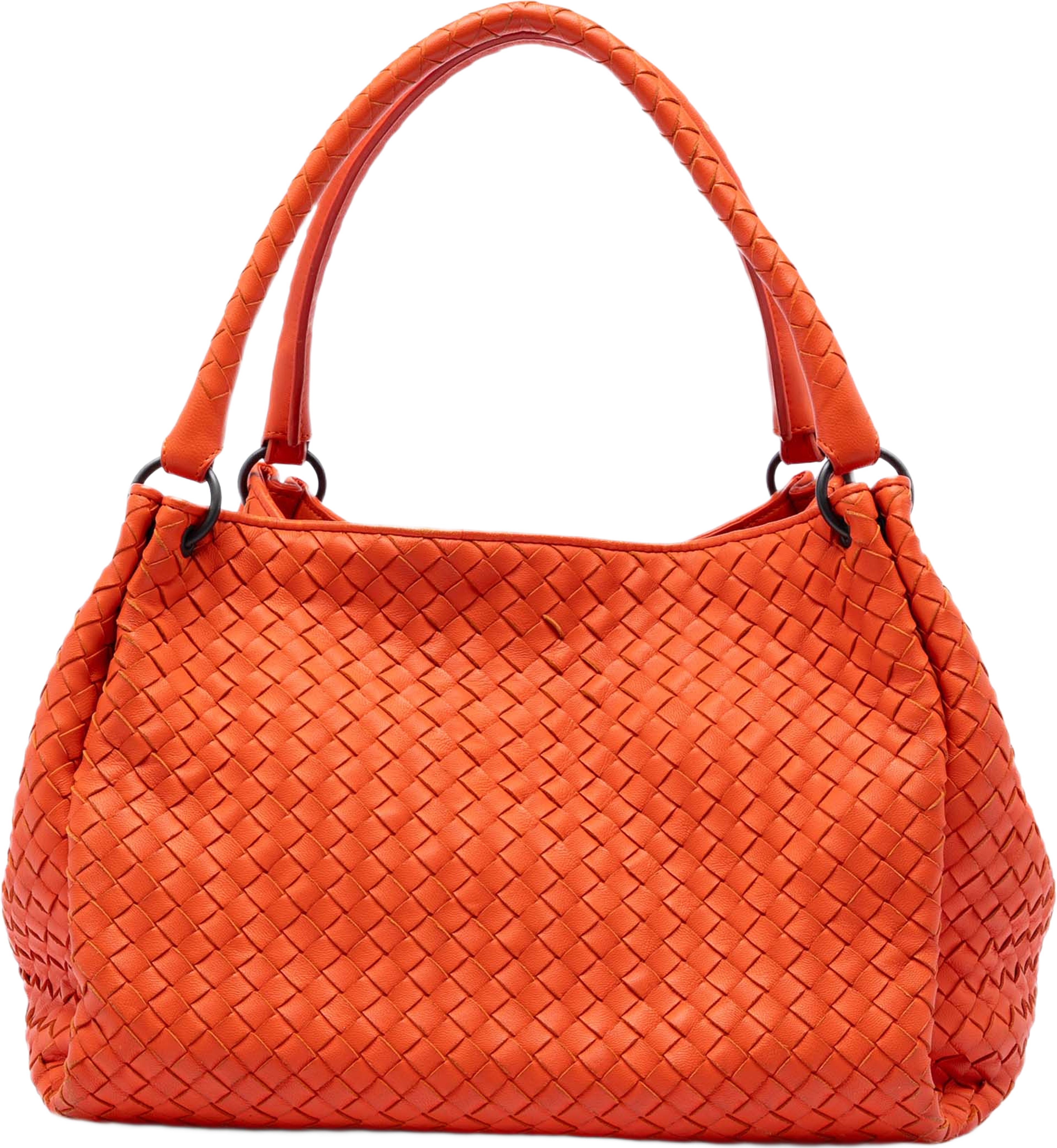 Bottega Veneta Nappa Intrecciato Parachute Tote, från Luxclusif, i färgen orange. Klicka för att öppna bilden i stort format