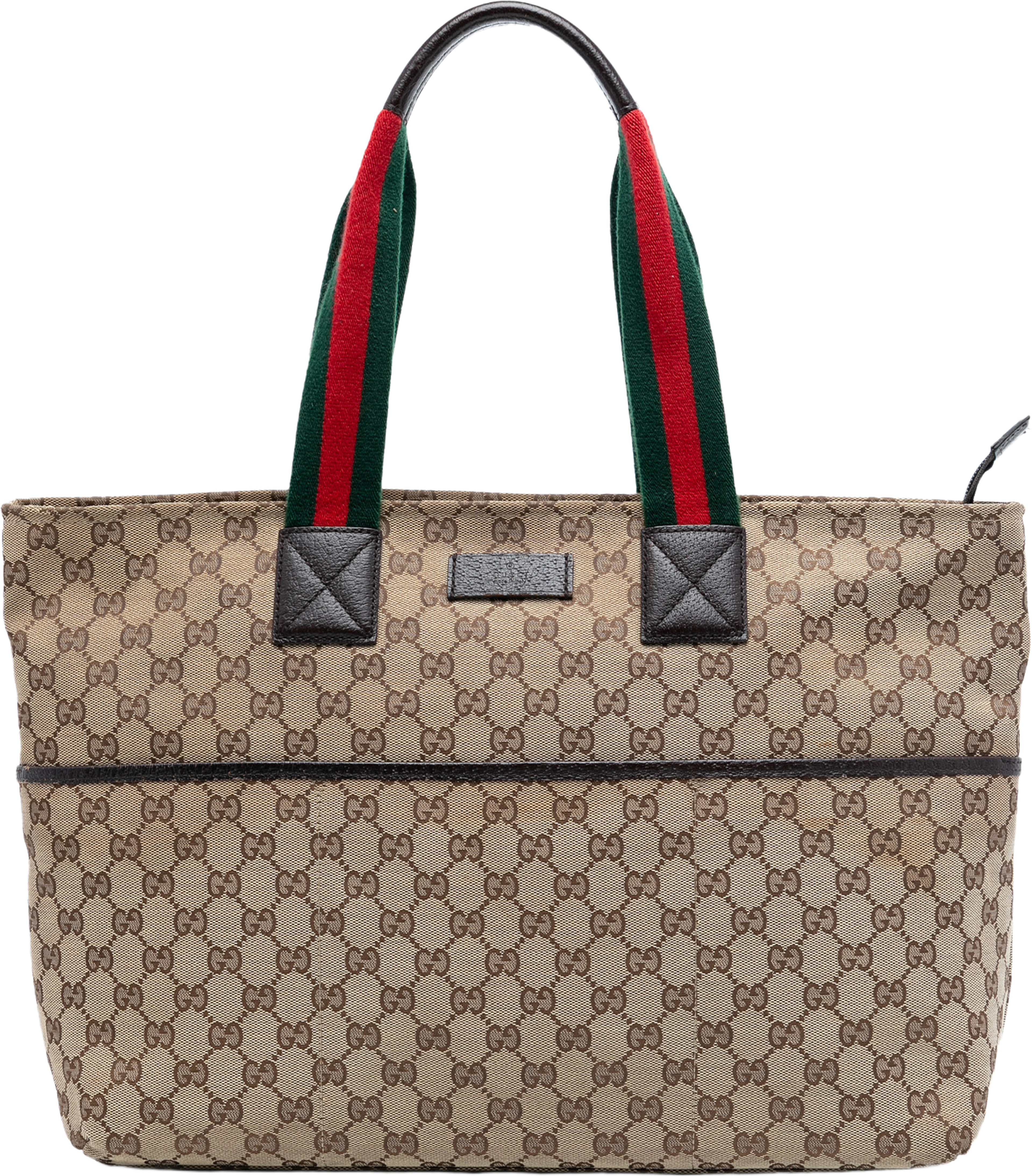 Gucci Gg Canvas Web Tote, från Luxclusif, i färgen beige. Klicka för att öppna bilden i stort format
