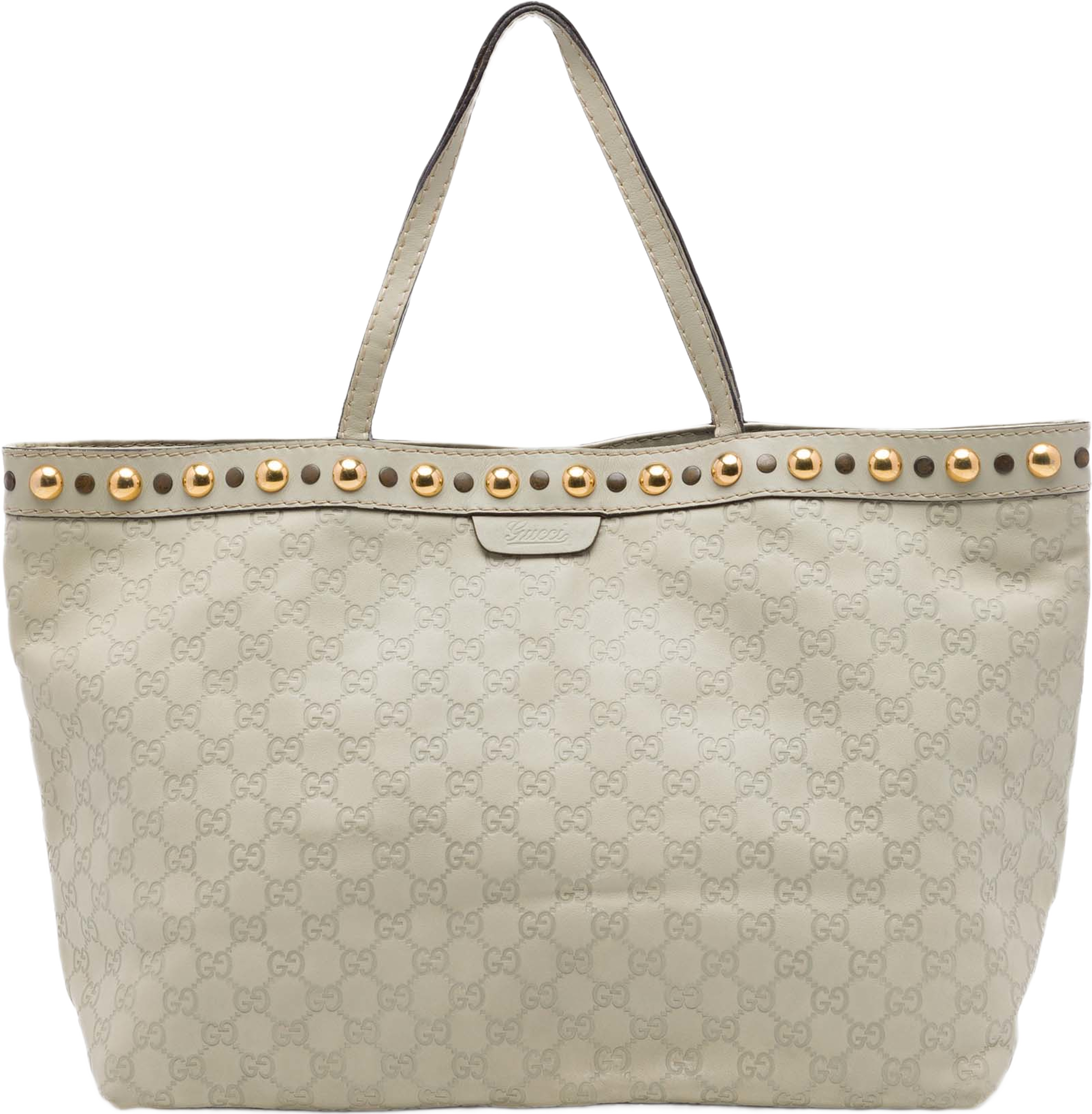 Gucci Guccissima Babouska Tote, från Luxclusif, i färgen vit. Klicka för att öppna bilden i stort format