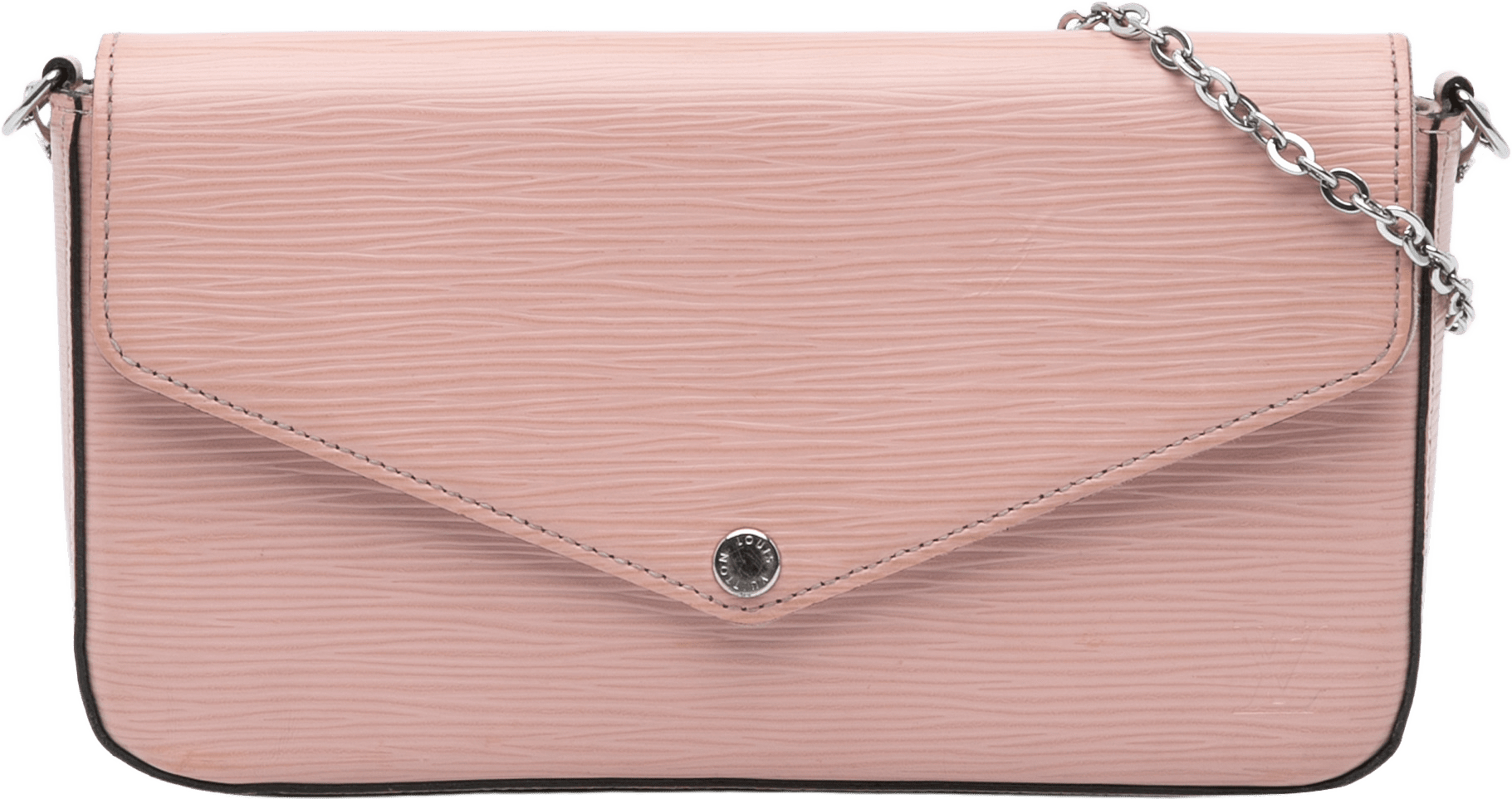Louis Vuitton Epi Pochette Felicie, från Luxclusif, i färgen pink. Klicka för att öppna bilden i stort format
