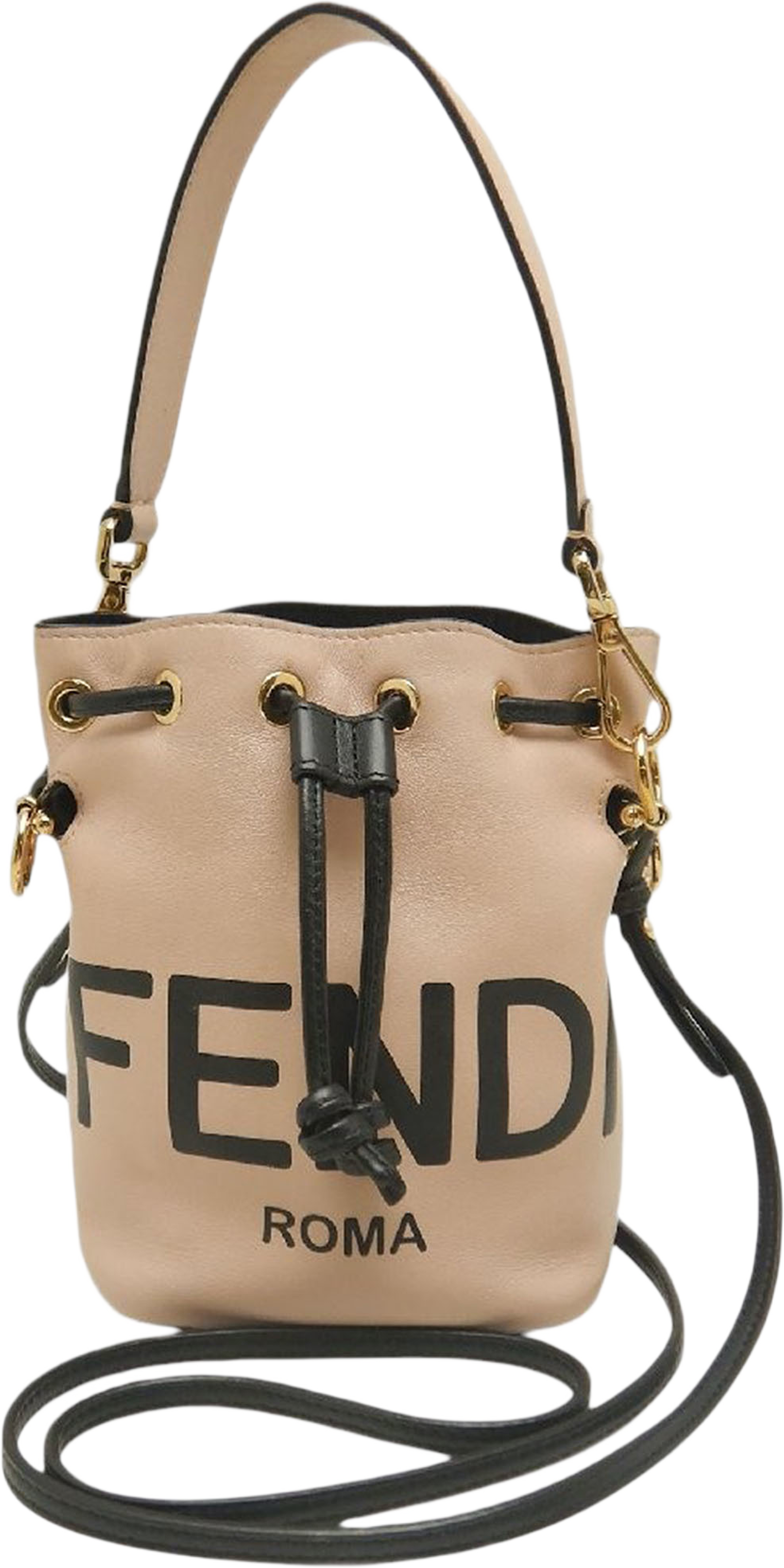 Fendi Mini Calfskin Mon Tresor Bucket Bag, från Luxclusif, i färgen brun. Klicka för att öppna bilden i stort format