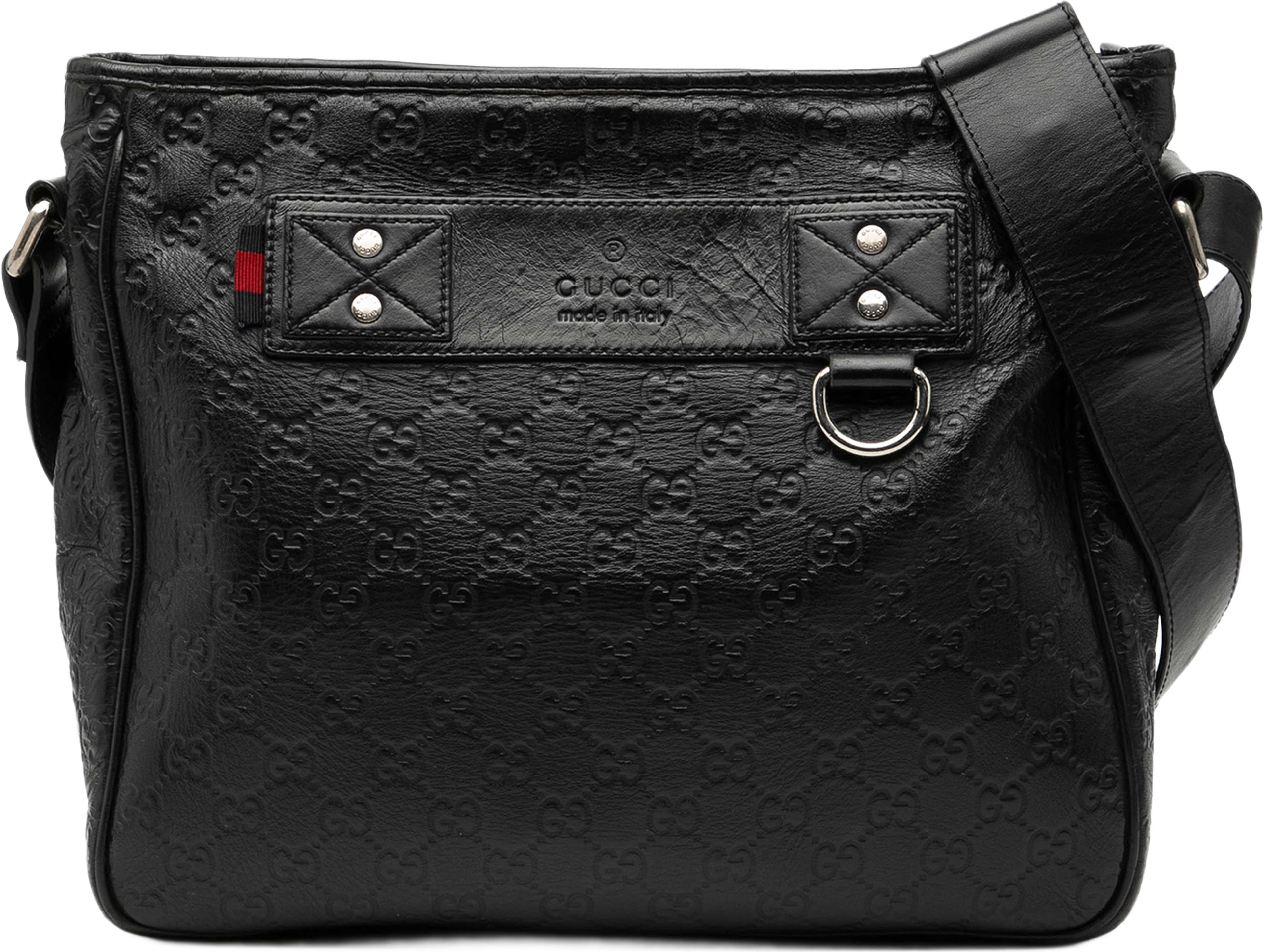 Gucci Guccissima Web Crossbody, från Luxclusif, i färgen black. Klicka för att öppna bilden i stort format
