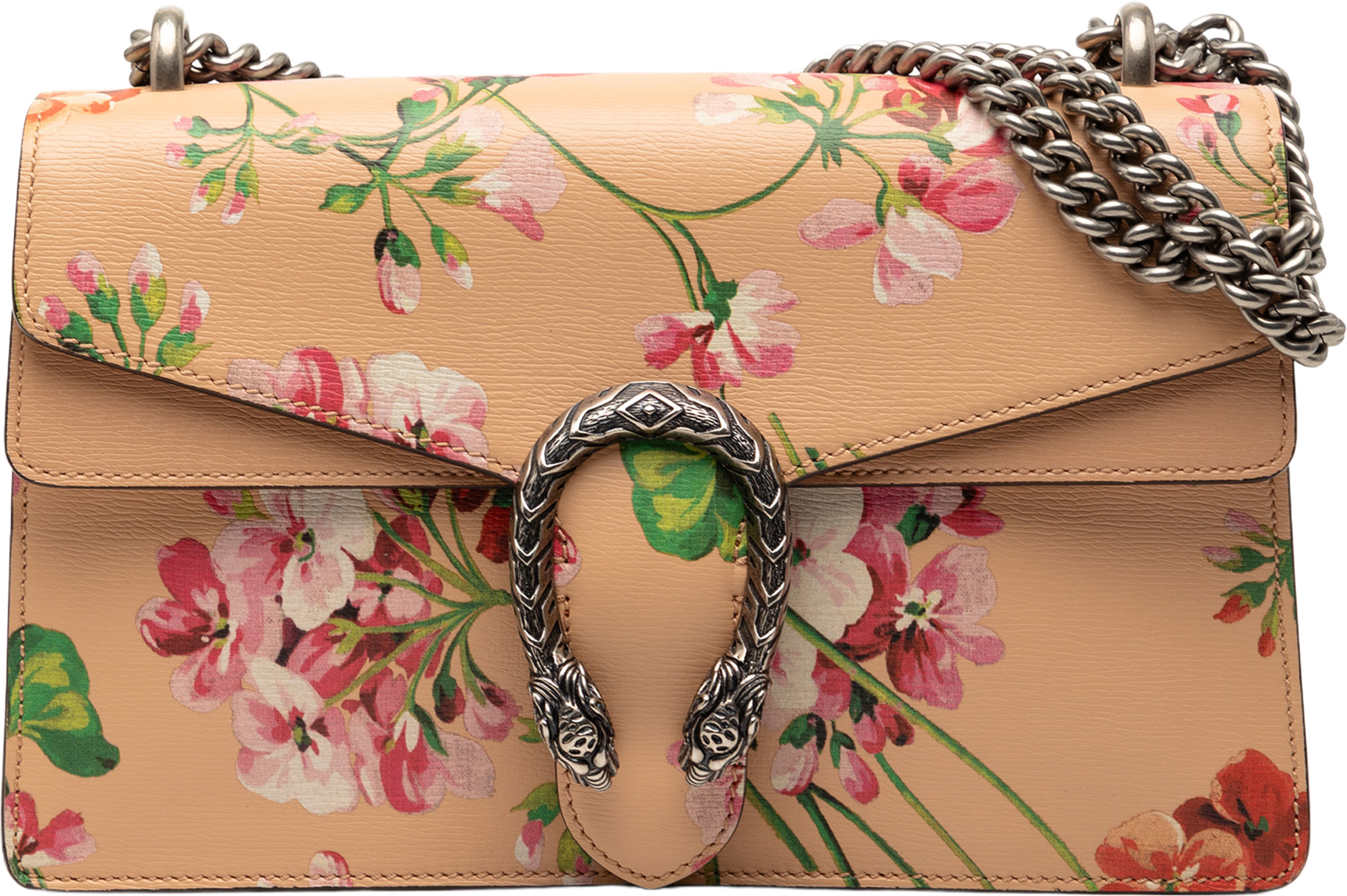 Gucci Medium Leather Blooms Dionysus Crossbody, från Luxclusif, i färgen peach. Klicka för att öppna bilden i stort format