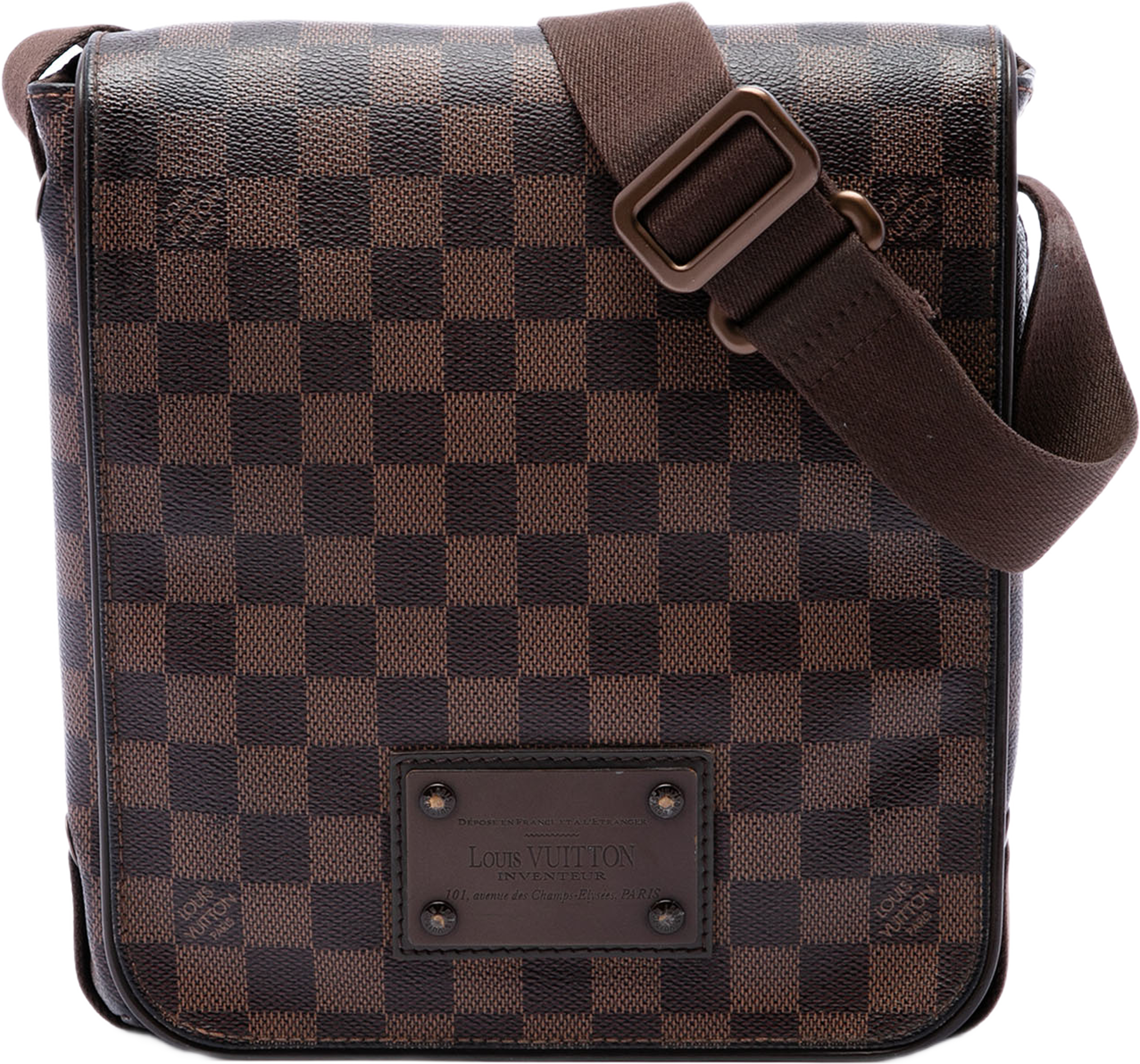 Louis Vuitton Damier Ebene Brooklyn Pm, från Luxclusif, i färgen brun. Klicka för att öppna bilden i stort format