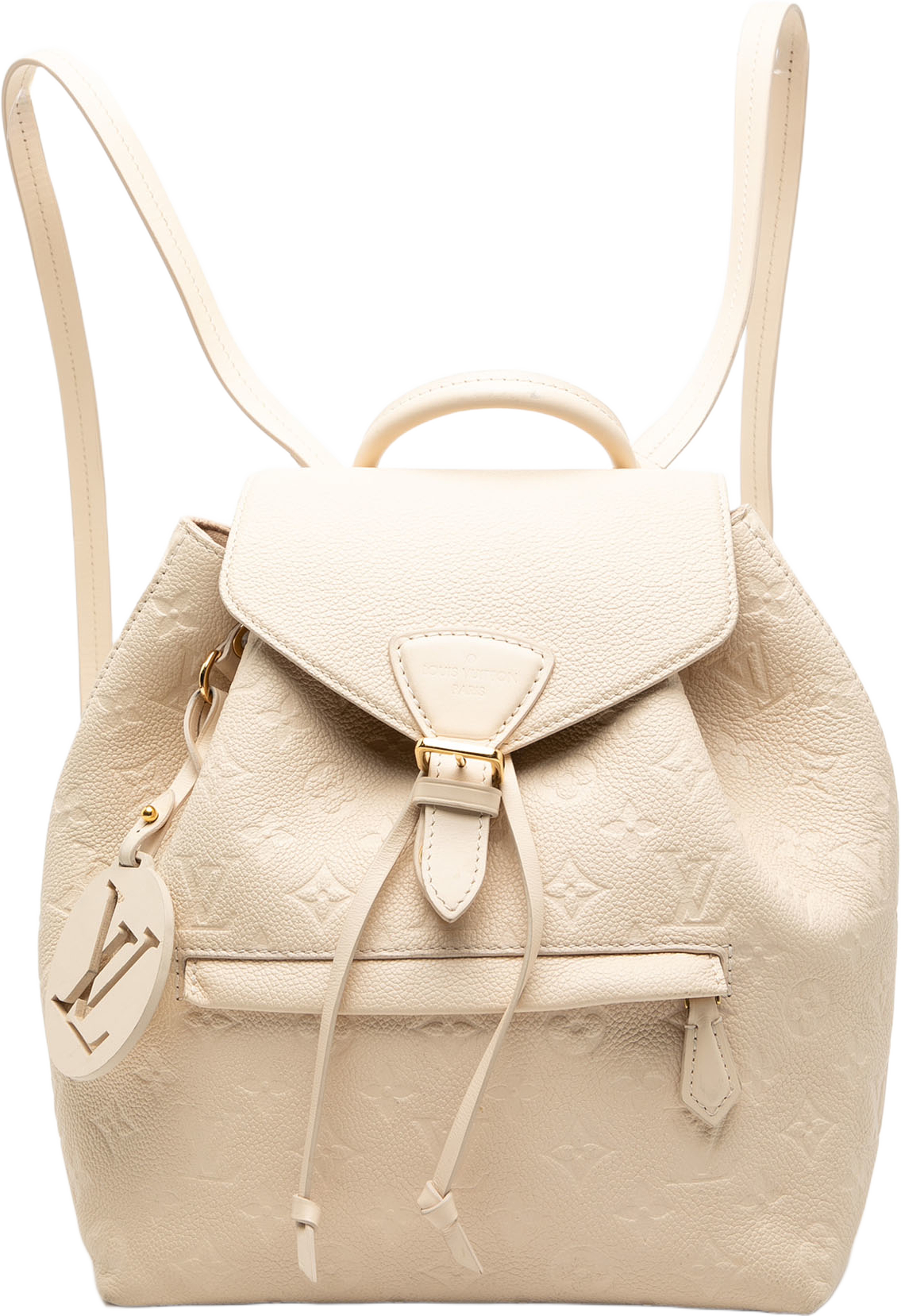 Louis Vuitton Monogram Empreinte Montsouris Pm Backpack, från Luxclusif, i färgen beige. Klicka för att öppna bilden i stort format