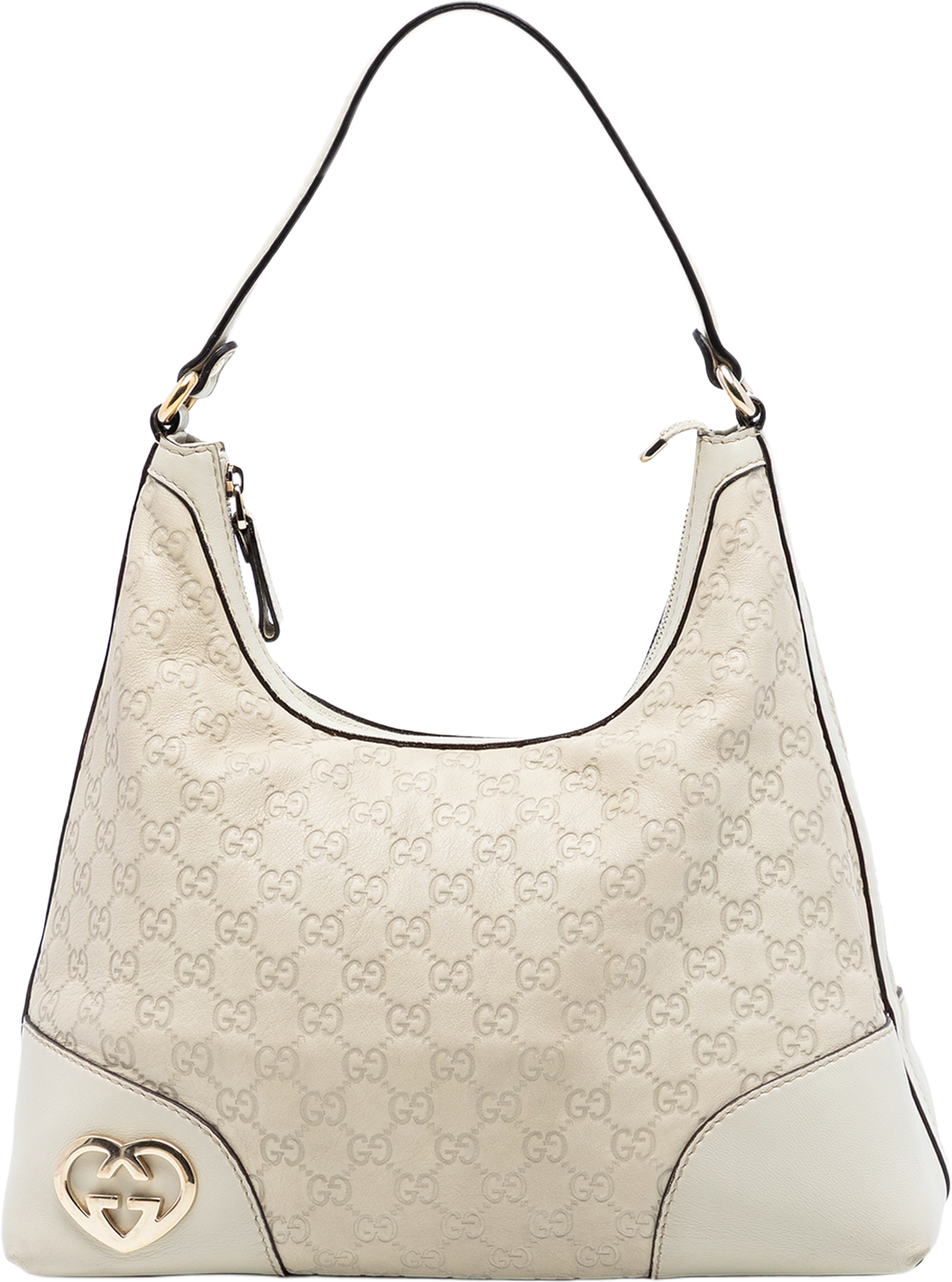 Gucci Guccissima Lovely Shoulder Bag, från Luxclusif, i färgen light beige. Klicka för att öppna bilden i stort format