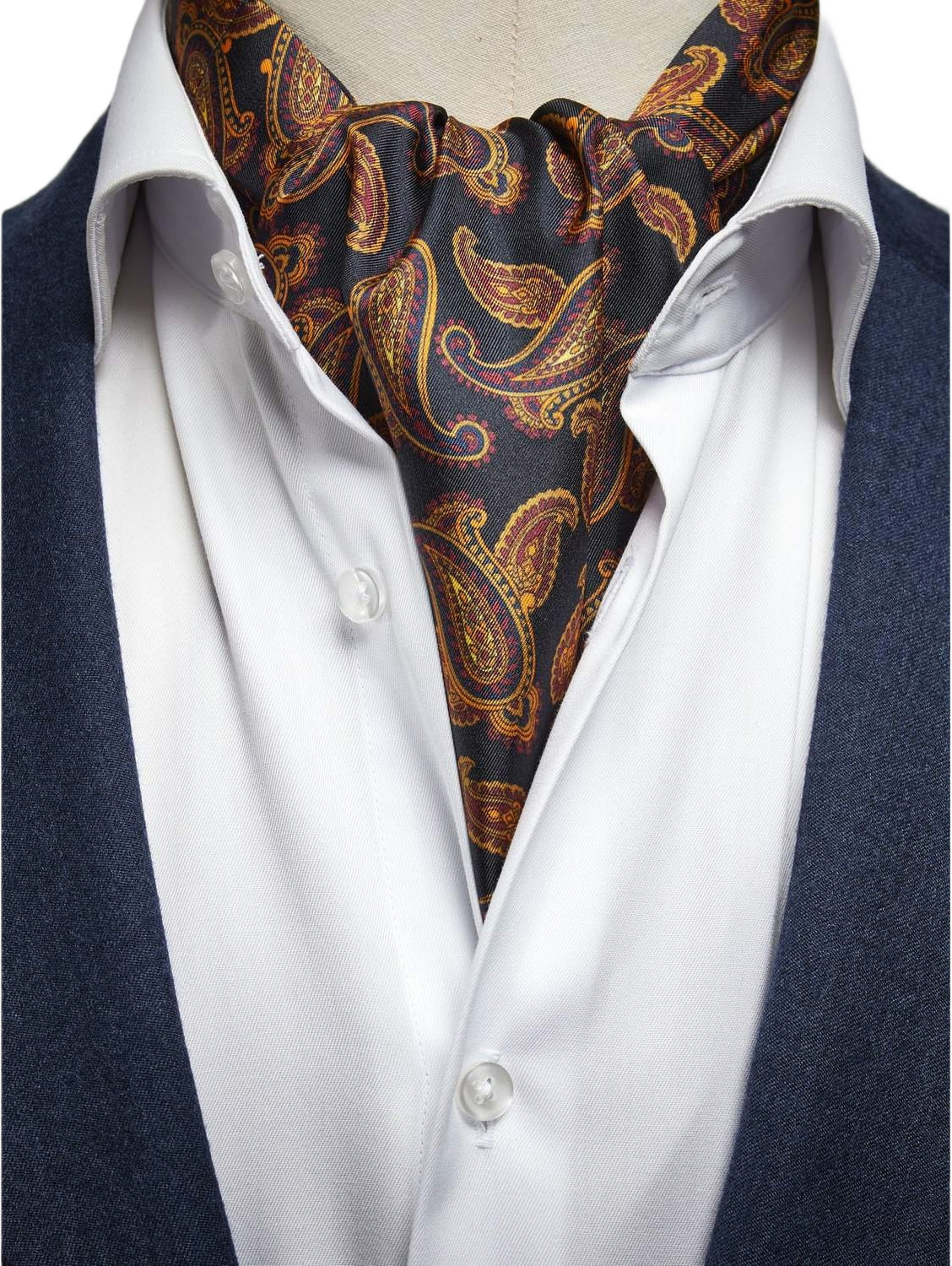 Silk Single Pointed Ascot Paisley